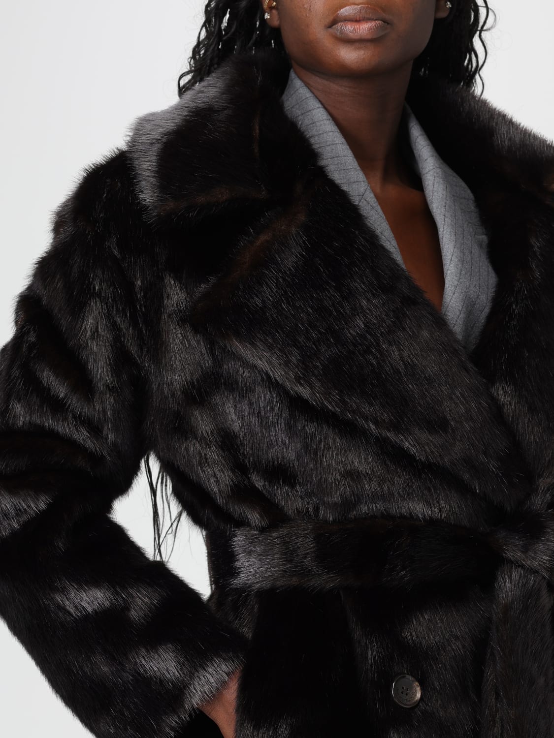 THE FRANKIE SHOP COAT: Coat woman The Frankie Shop, Brown - Img 5