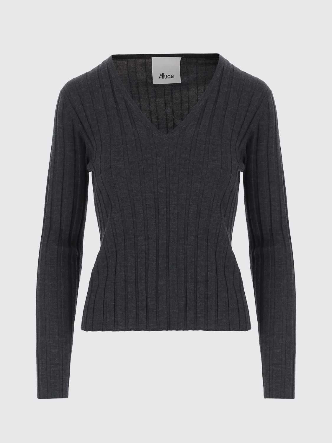 ALLUDE MAGLIA: Pullover basic Allude in lana vergine , Grigio - Img 1