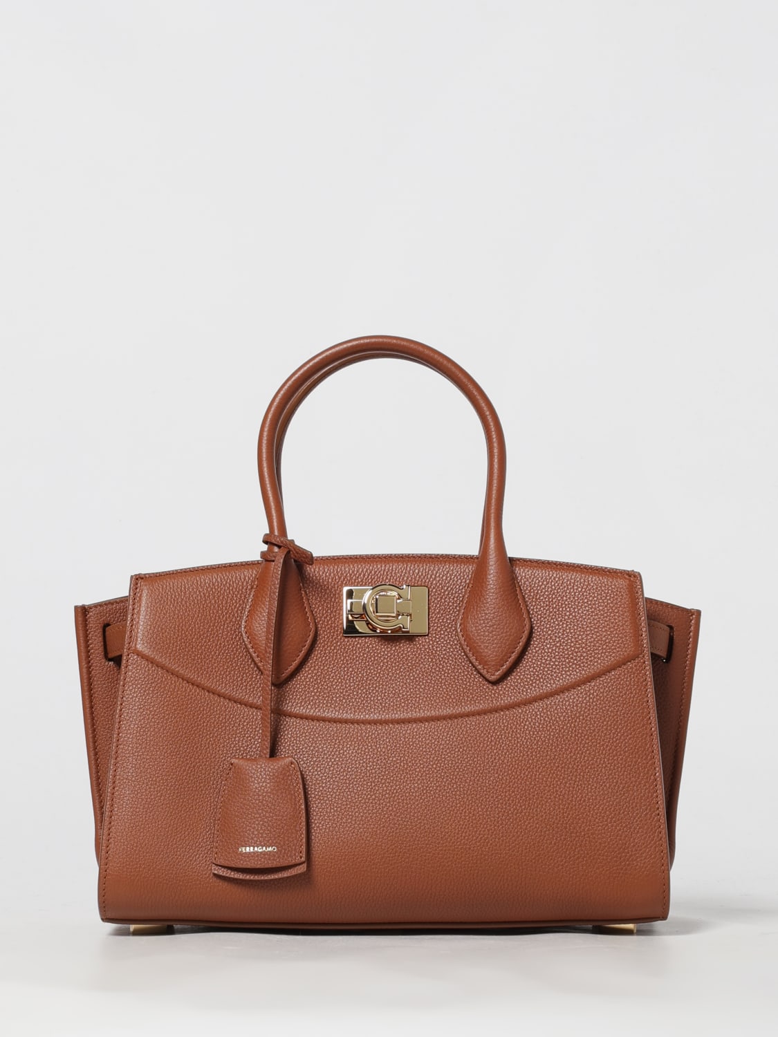 FERRAGAMO HANDBAG: Shoulder bag woman Ferragamo, Beige - Img 1