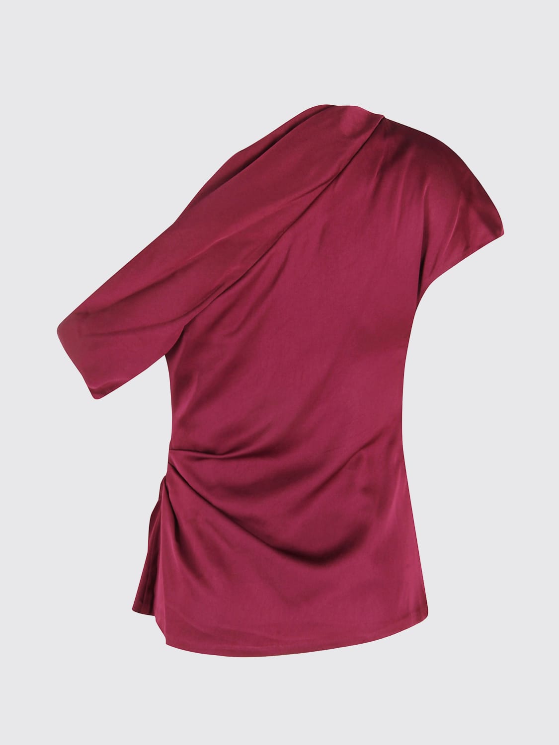 SIMKHAI TOP: Top monospalla drappeggiato Simkhai, Bordeaux - Img 2