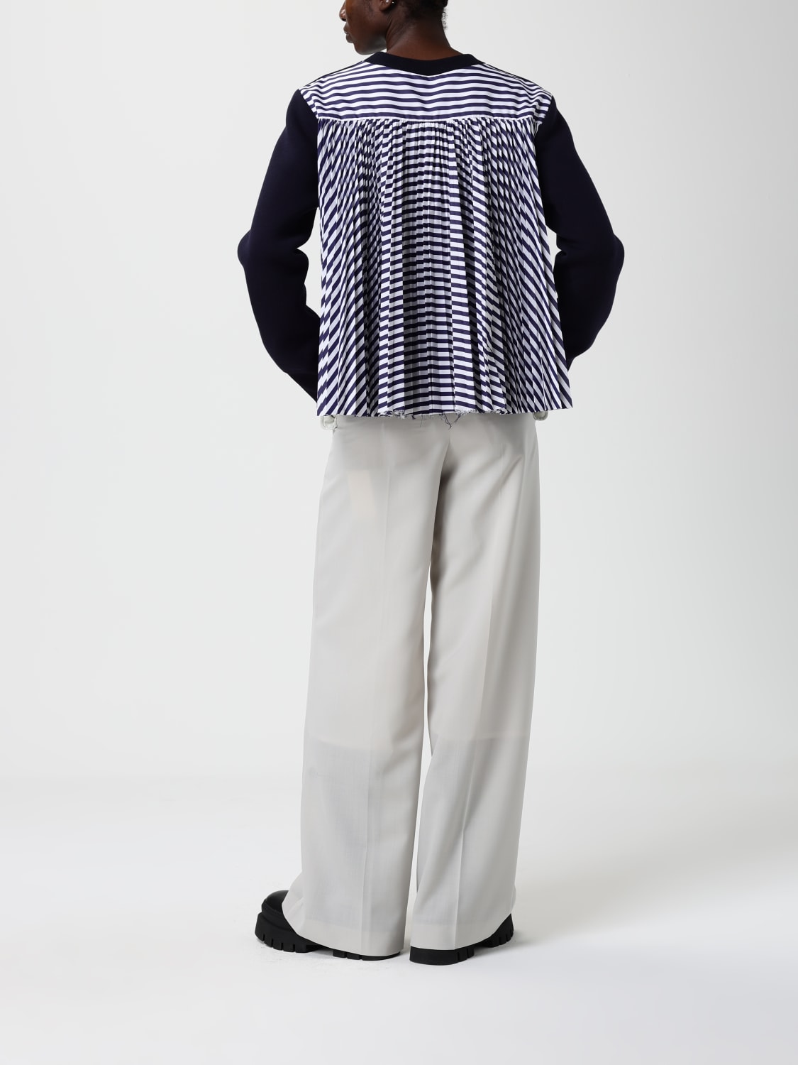 SACAI SWEATER: Sweater woman Sacai, Blue - Img 2