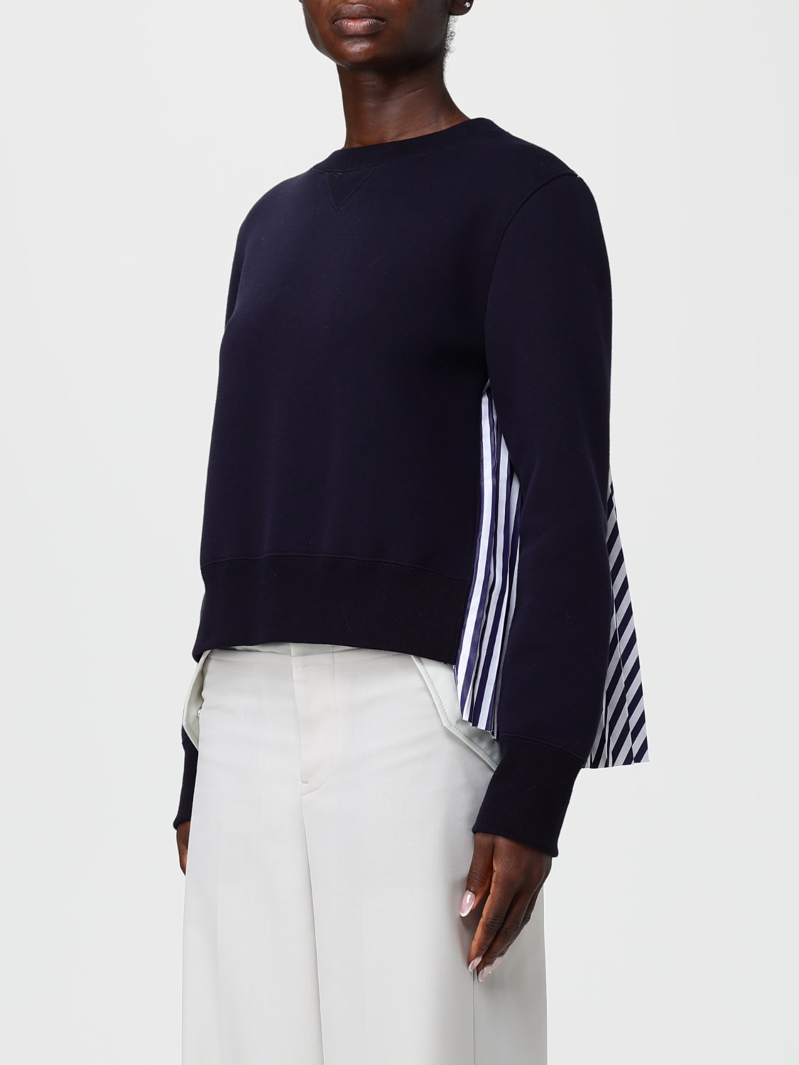 SACAI SWEATER: Sweater woman Sacai, Blue - Img 4