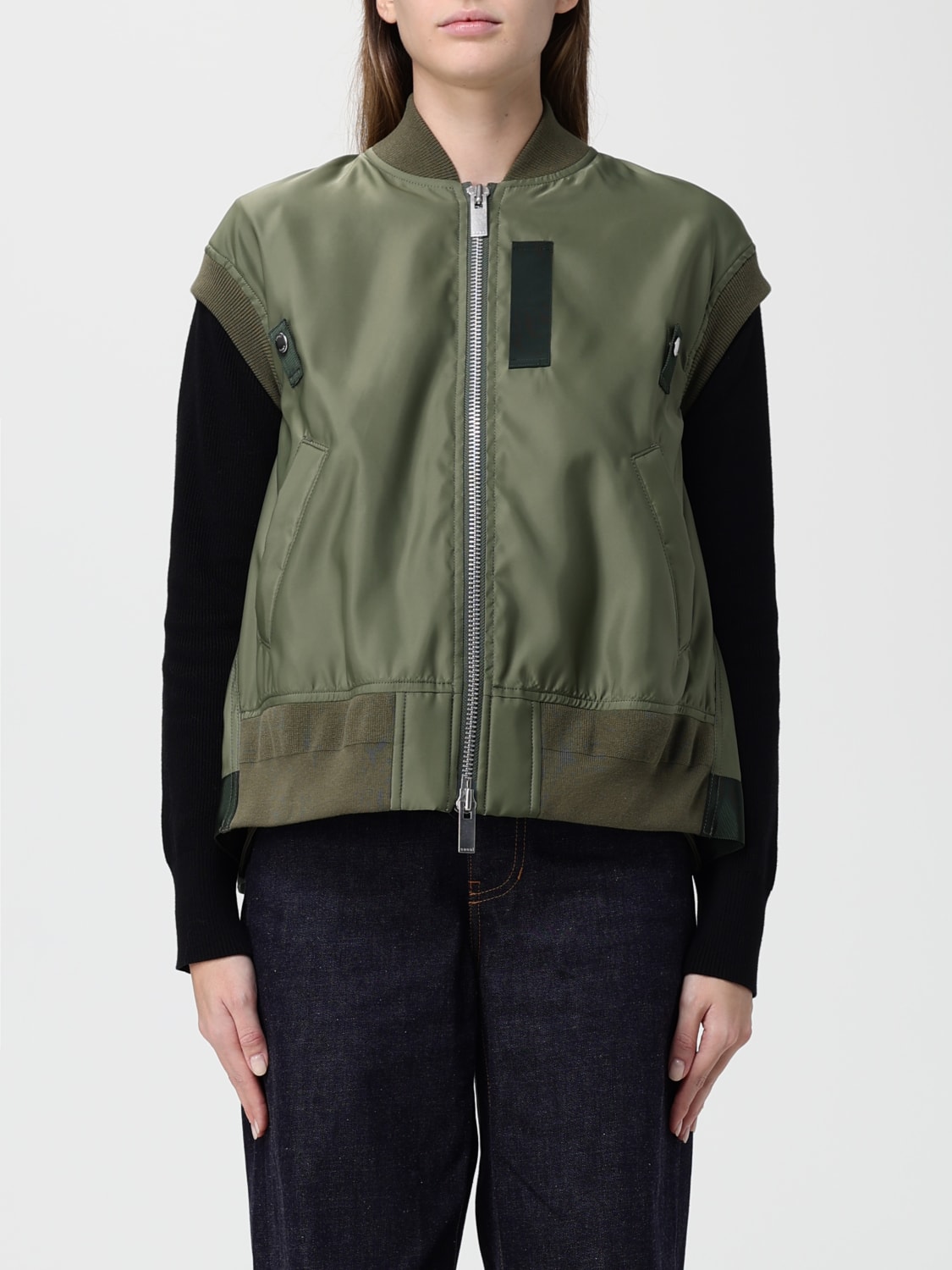 SACAI JACKET: Sweater woman Sacai, Kaki - Img 1