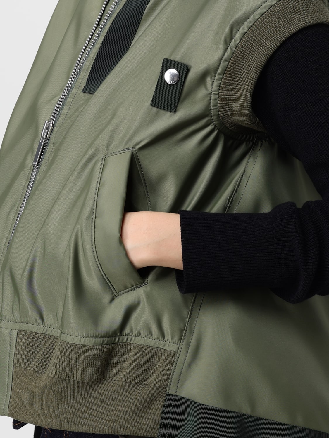 SACAI JACKET: Sweater woman Sacai, Kaki - Img 5