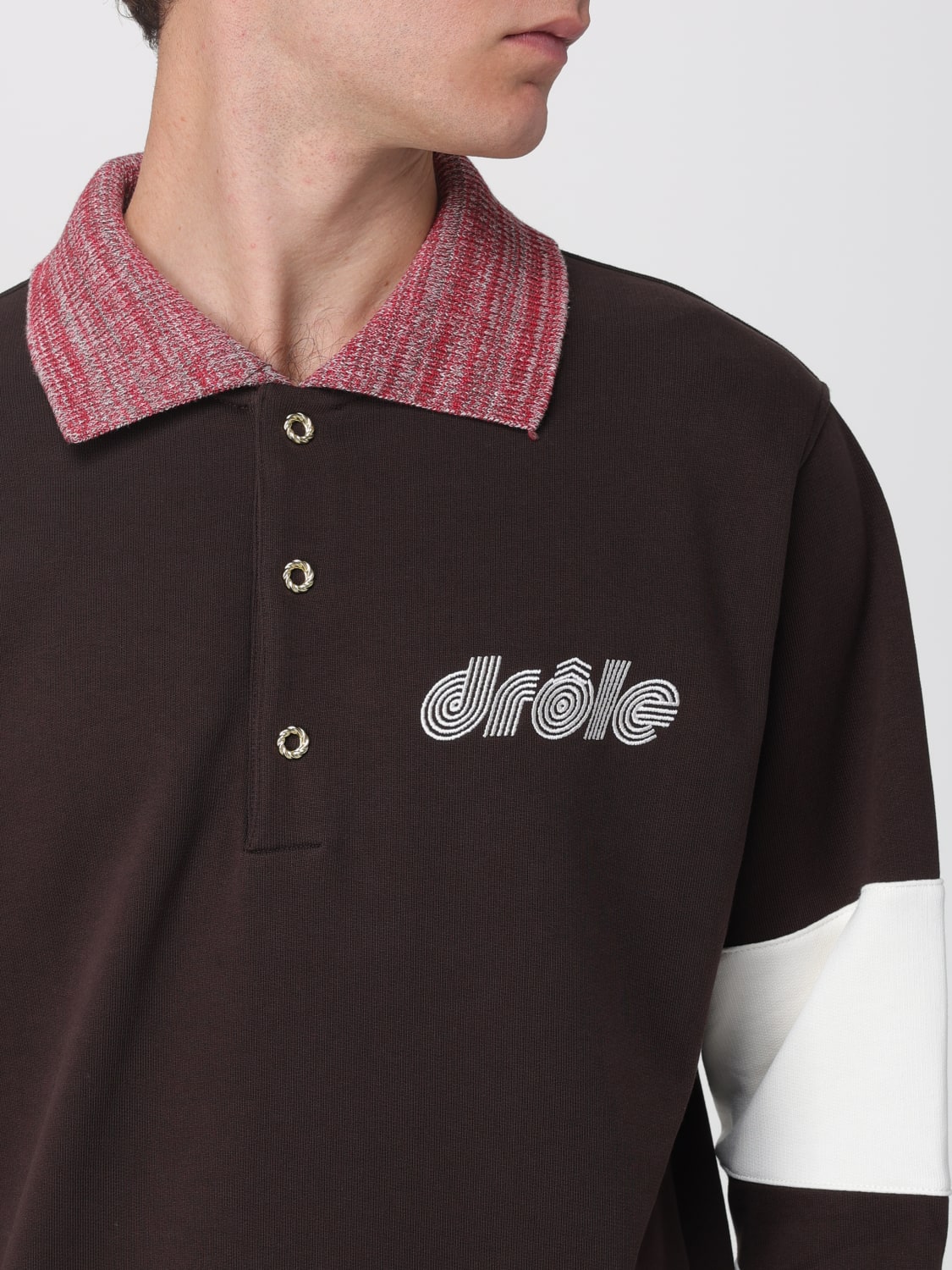 DRÔLE DE MONSIEUR POLO SHIRT: Sweatshirt men Drôle De Monsieur, Brown - Img 3