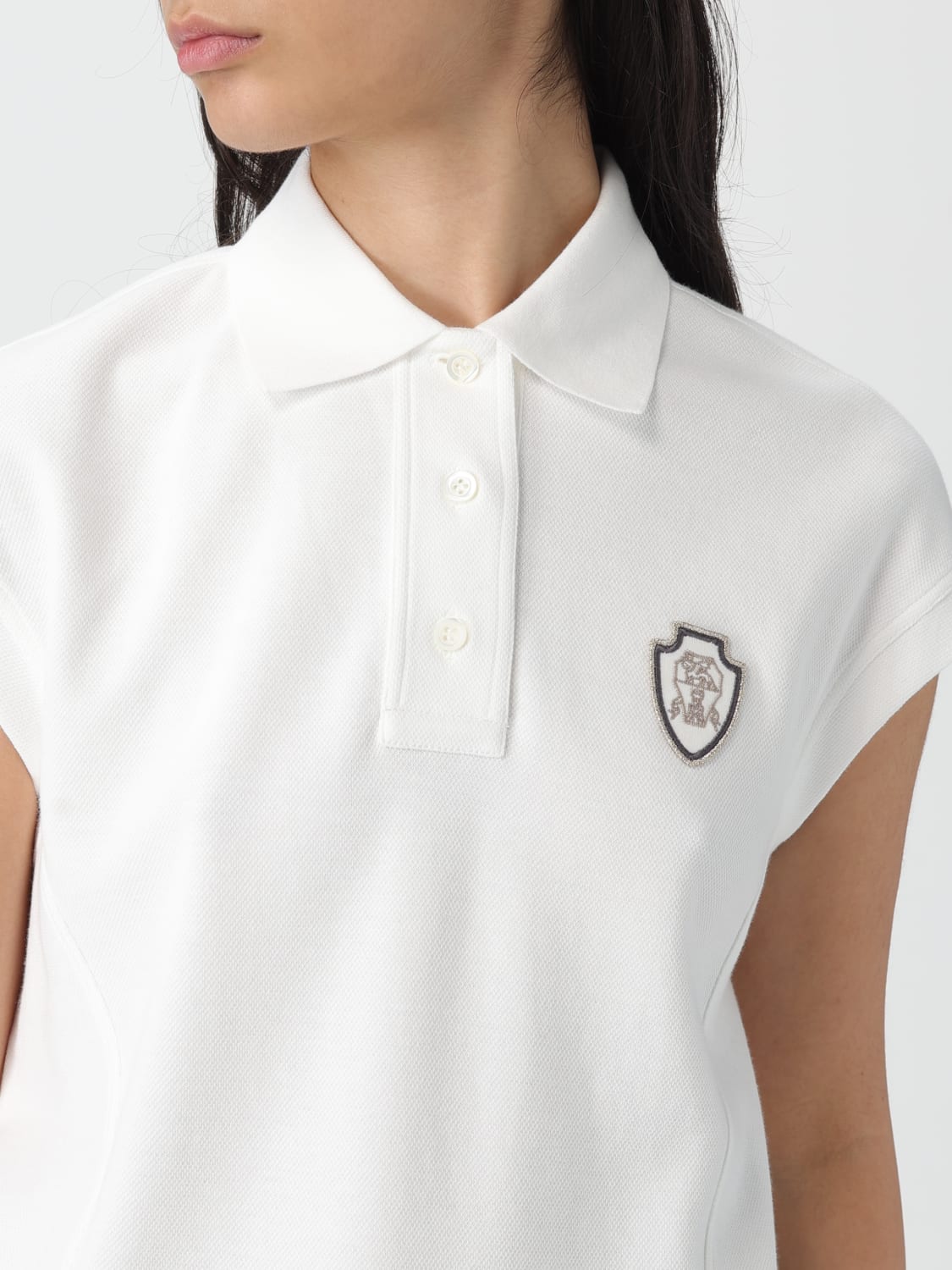 BRUNELLO CUCINELLI POLO: Polo damen Brunello Cucinelli, Weiß - Img 5
