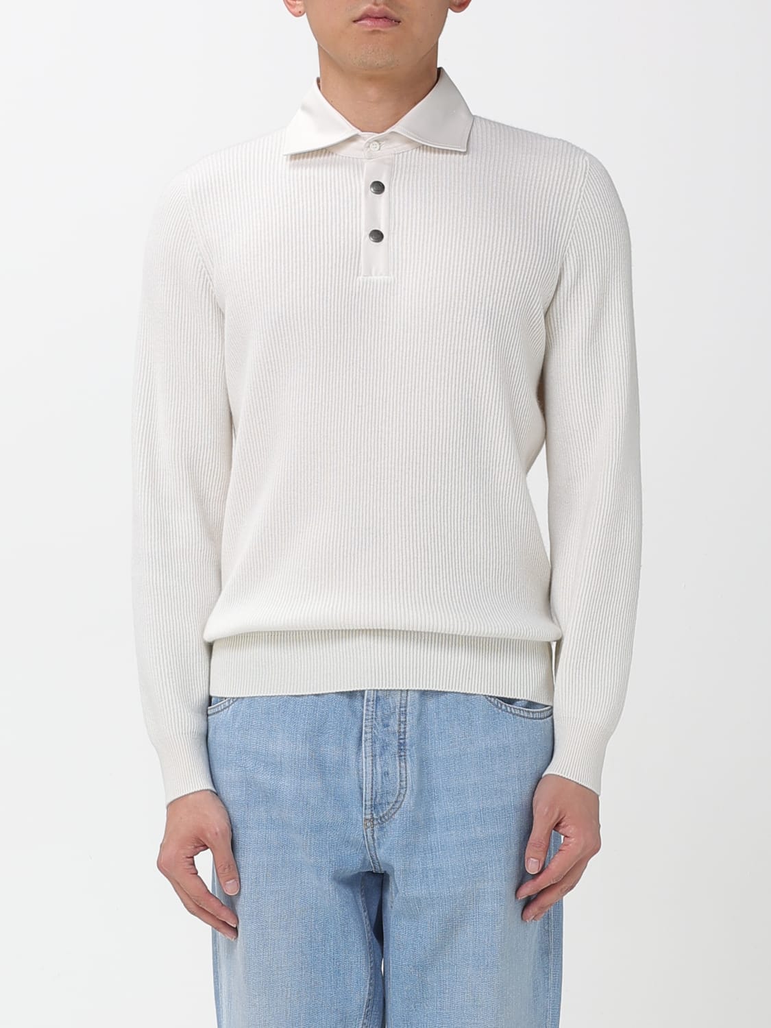 BRUNELLO CUCINELLI SWEATER: Sweater men Brunello Cucinelli, White - Img 1
