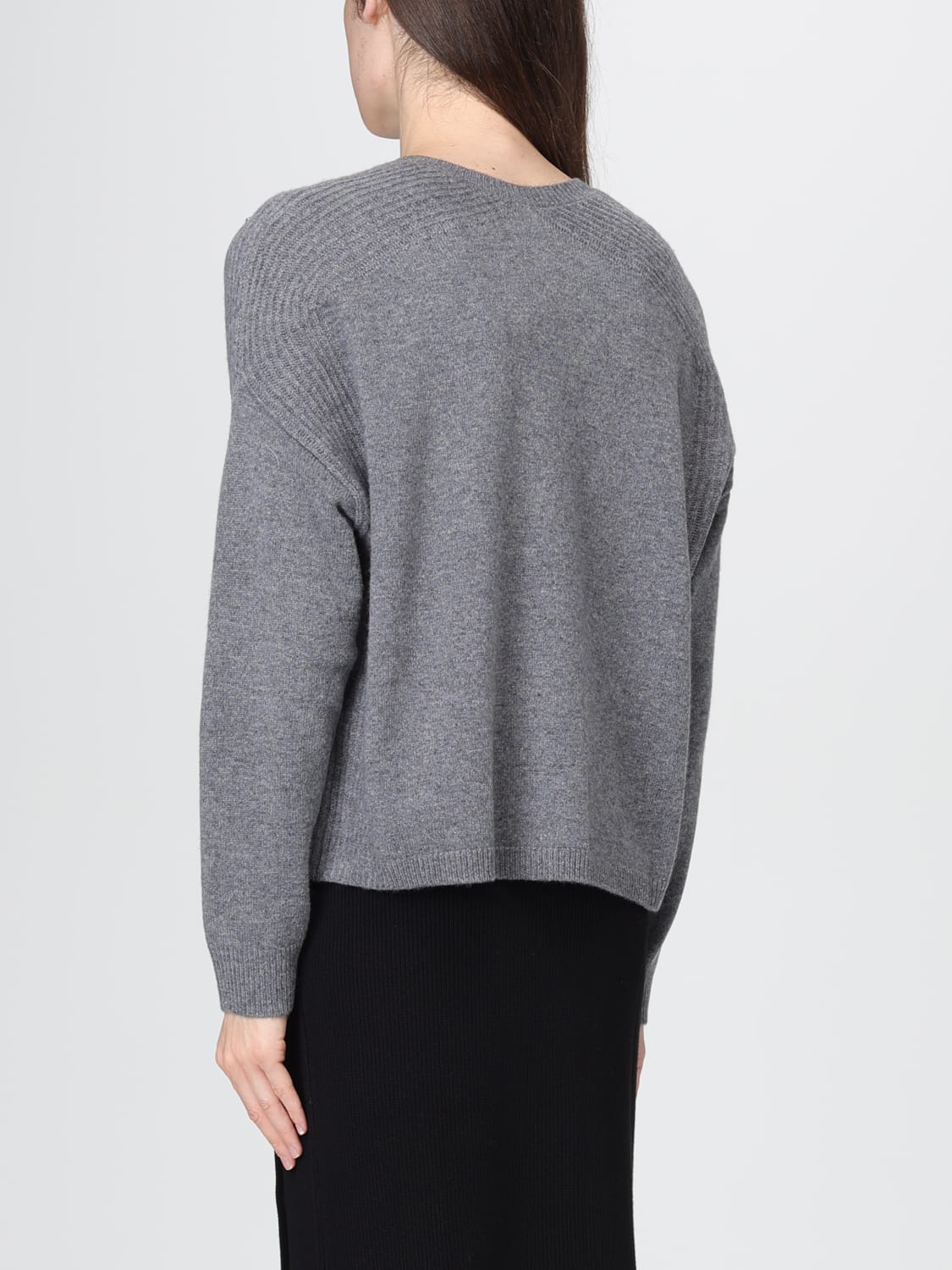 LIU JO MAGLIA: Cardigan di lana con strass Liu Jo, Grigio - Img 2