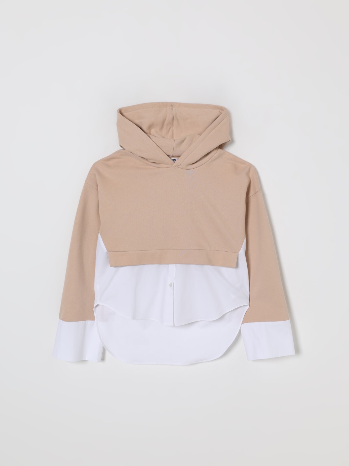 PATRIZIA PEPE SWEATER: Patrizia Pepe hoodie with shirt detail, Grey - Img 1