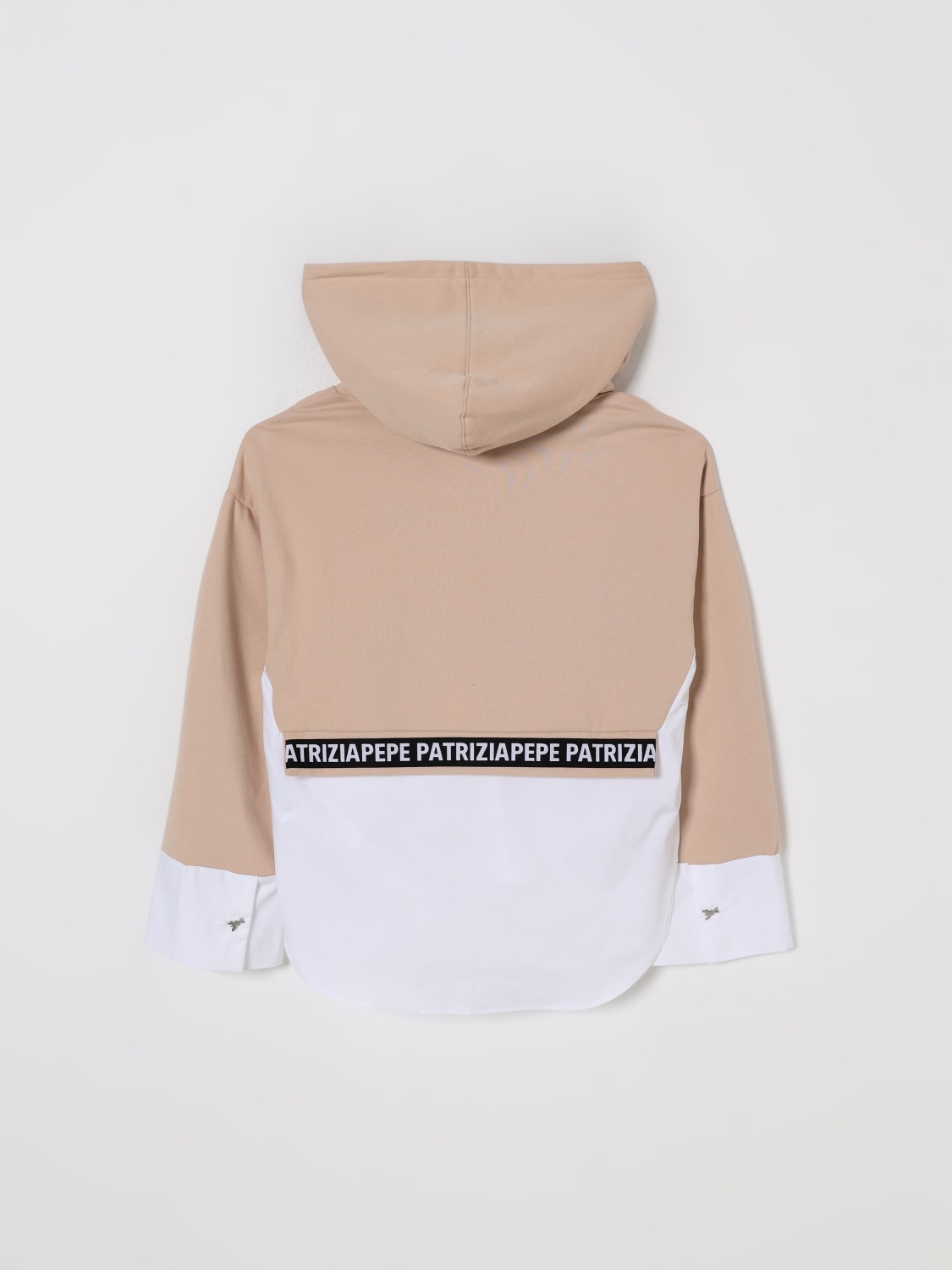 PATRIZIA PEPE SWEATER: Patrizia Pepe hoodie with shirt detail, Grey - Img 2