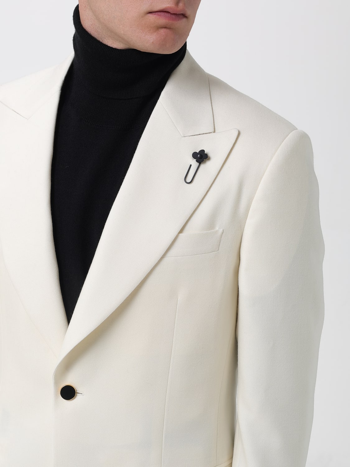 LARDINI 外套: 外套 男士 Lardini, 白色 - Img 4