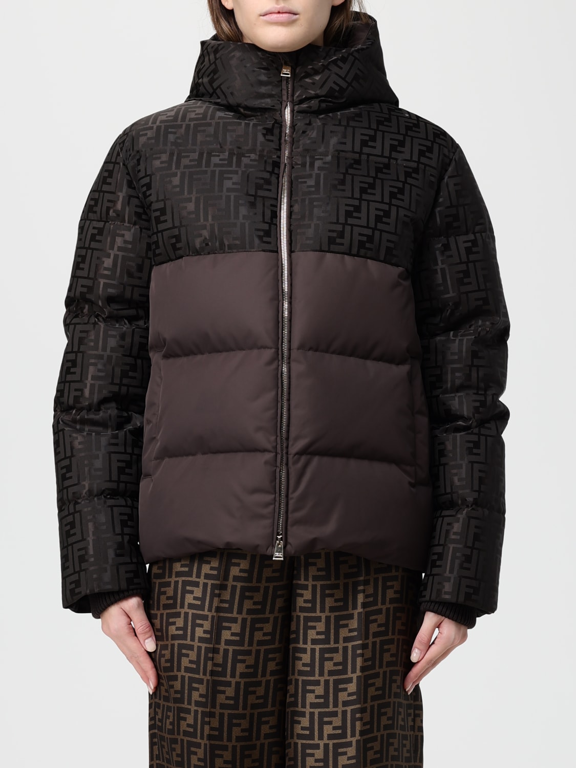 FENDI CHAQUETA: Chaqueta mujer Fendi, Marrón - Img 1