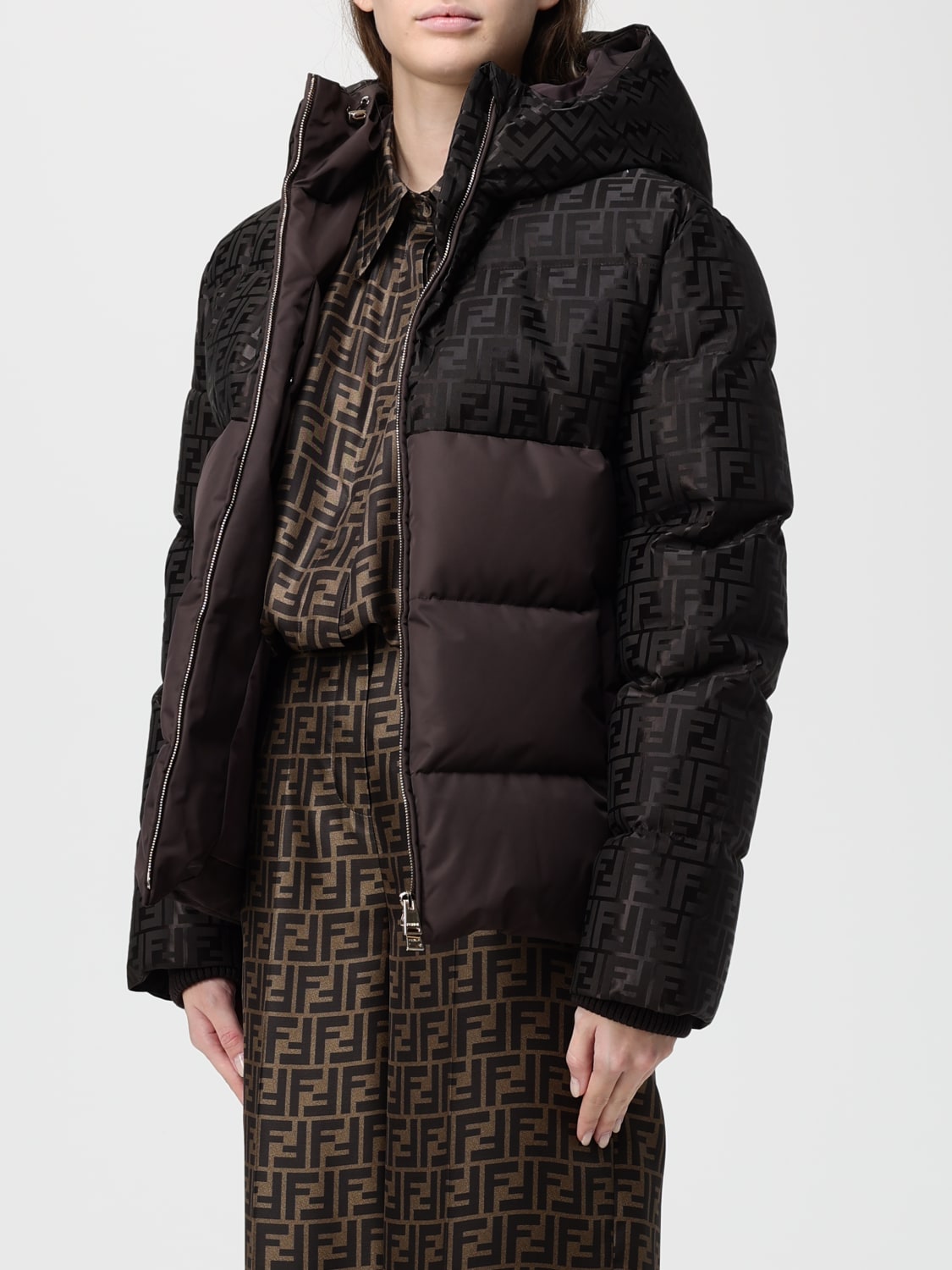 FENDI CHAQUETA: Chaqueta mujer Fendi, Marrón - Img 4