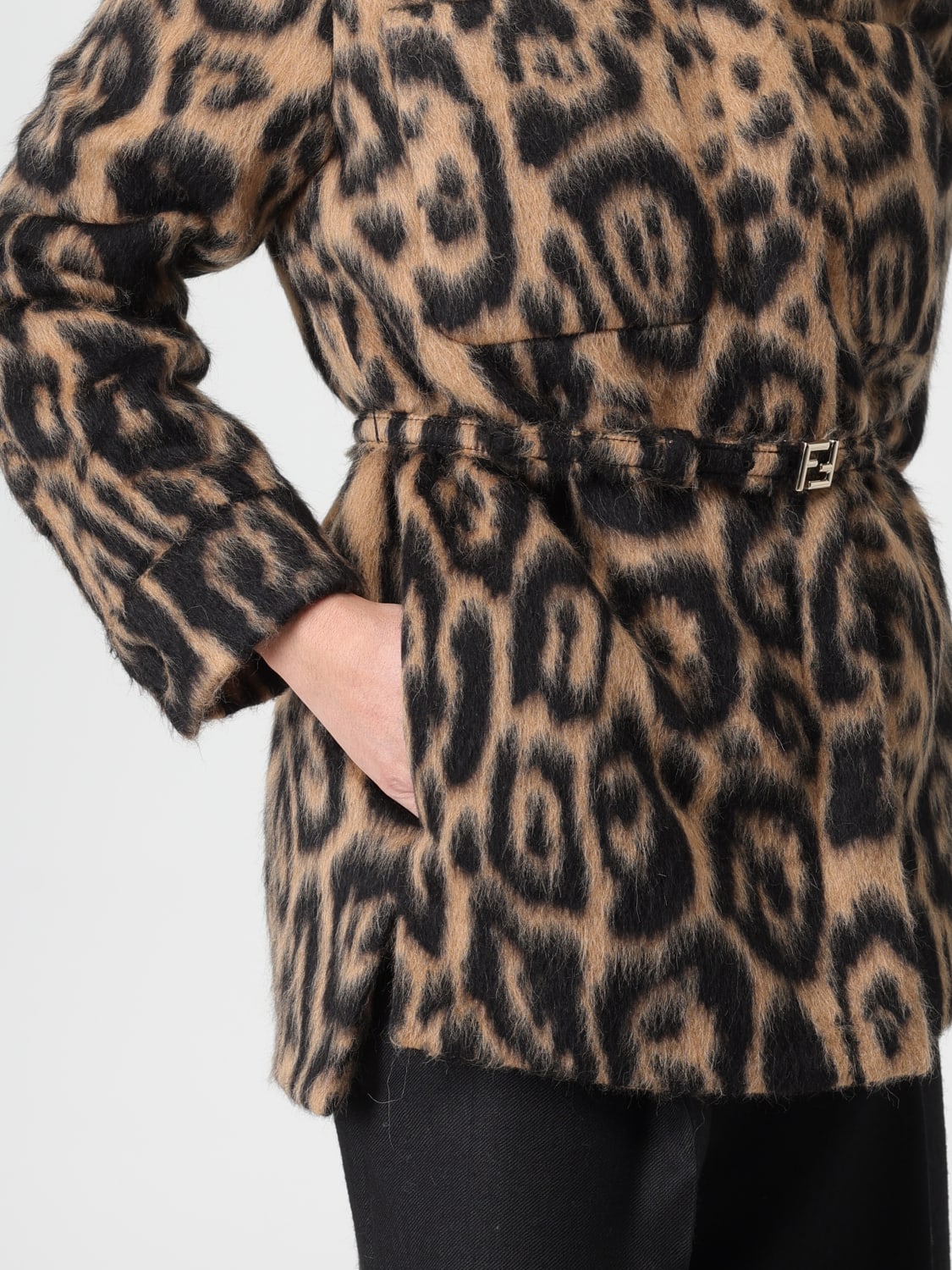 FENDI COAT: Jacket woman Fendi, Camel - Img 5