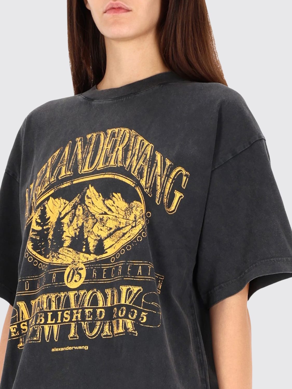 ALEXANDER WANG T-SHIRTS: T-shirts in cotone stampata Alexander Wang, Nero - Img 4