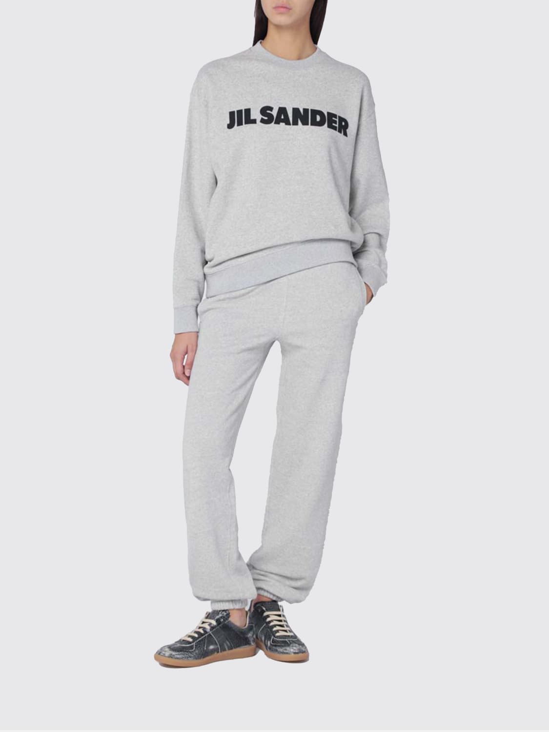 JIL SANDER FELPA: Felpa girocollo Jil Sander in cotone con logo , Verde - Img 2