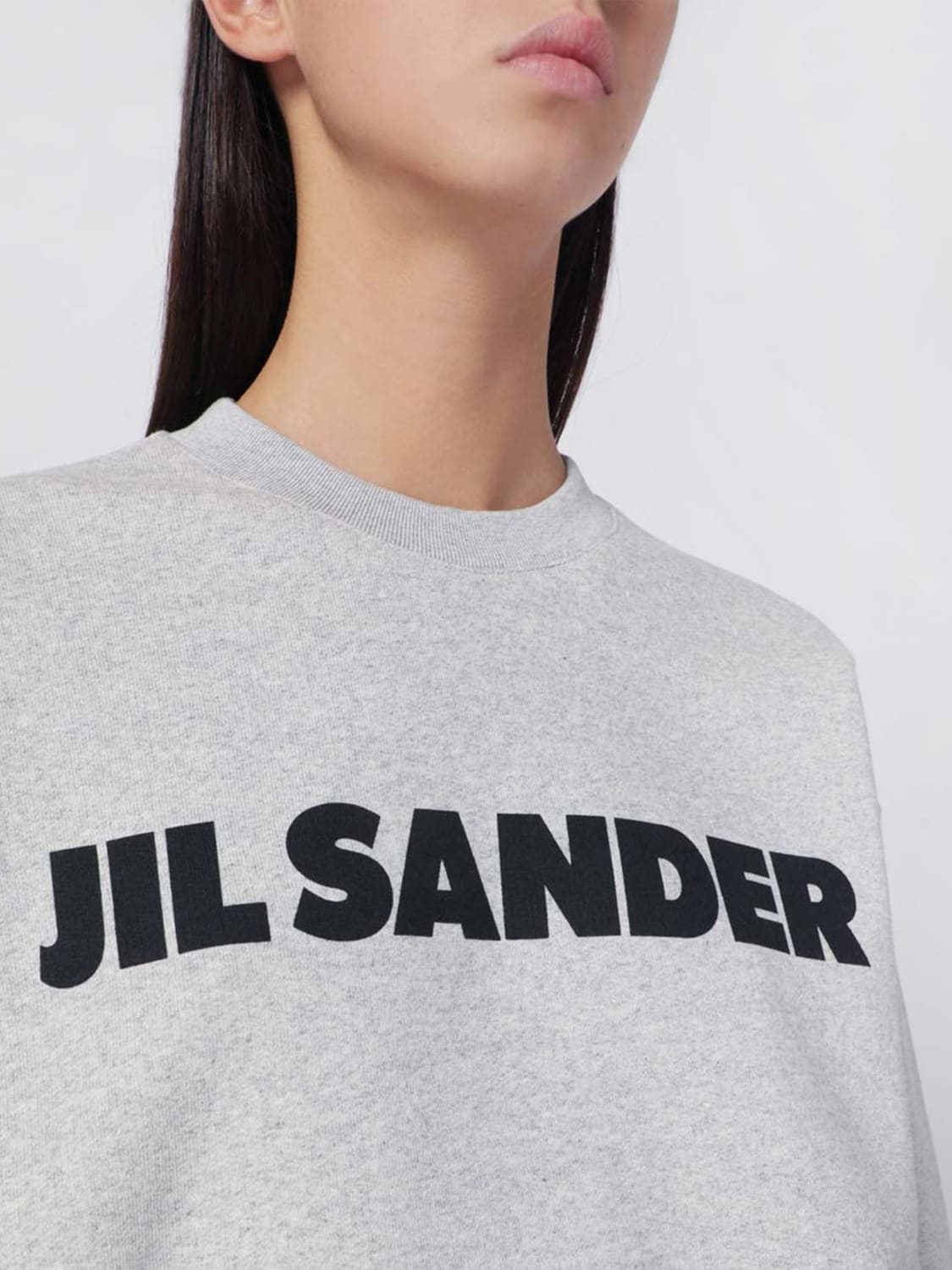 JIL SANDER FELPA: Felpa girocollo Jil Sander in cotone con logo , Verde - Img 4