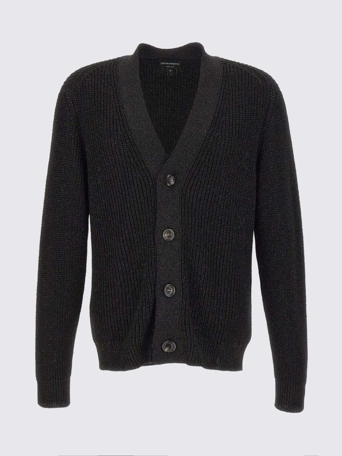 EMPORIO ARMANI MAGLIA: Cardigan di misto viscosa Emporio Armani, Nero - Img 1