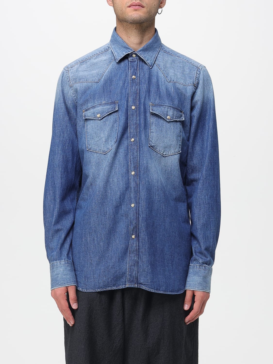 TINTORIA MATTEI SHIRT: Shirt men Tintoria Mattei, Denim - Img 1