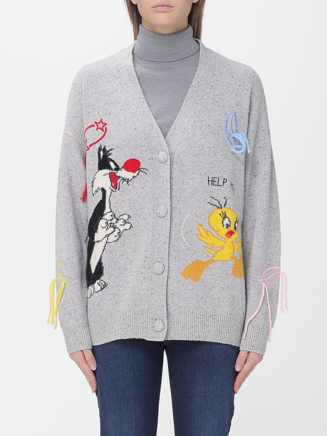 MC2 SAINT BARTH SWEATER: Cardigan woman Mc2 Saint Barth, Grey - Img 1