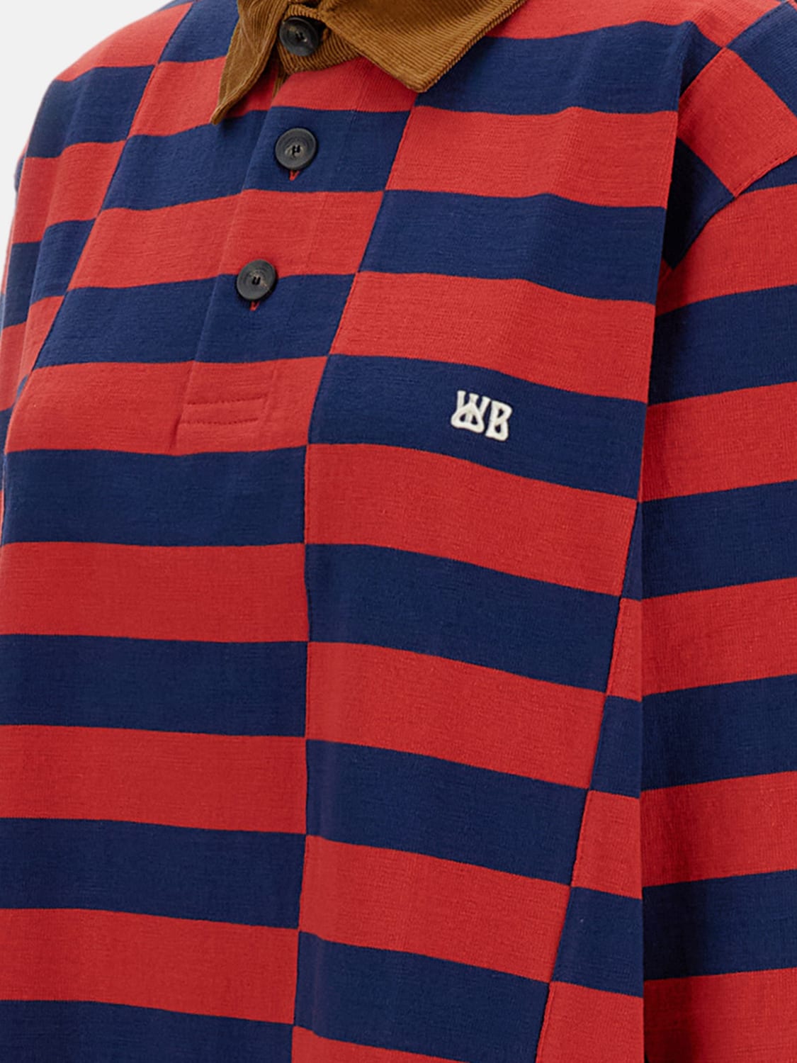 WALES BONNER POLO: Polo in cotone a scacchi Wales Bonner, Blue - Img 4