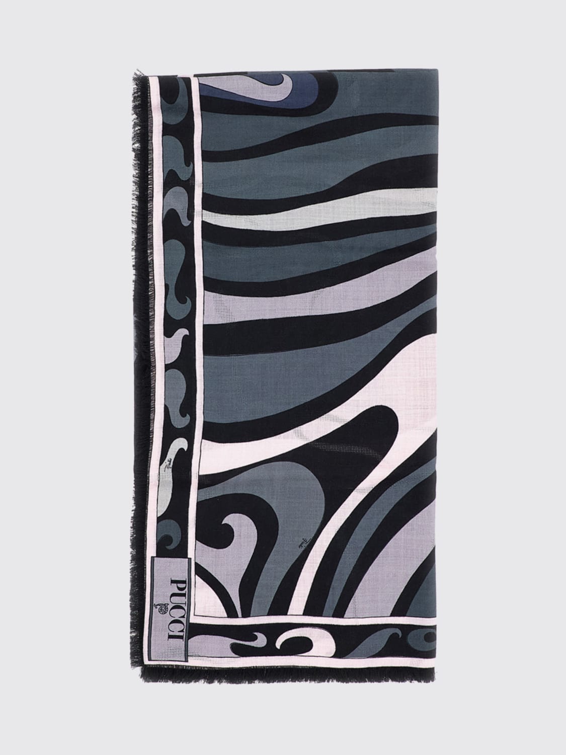 PUCCI SCIARPA: Sciarpa Pucci in seta e lana jacquard , Nero - Img 1