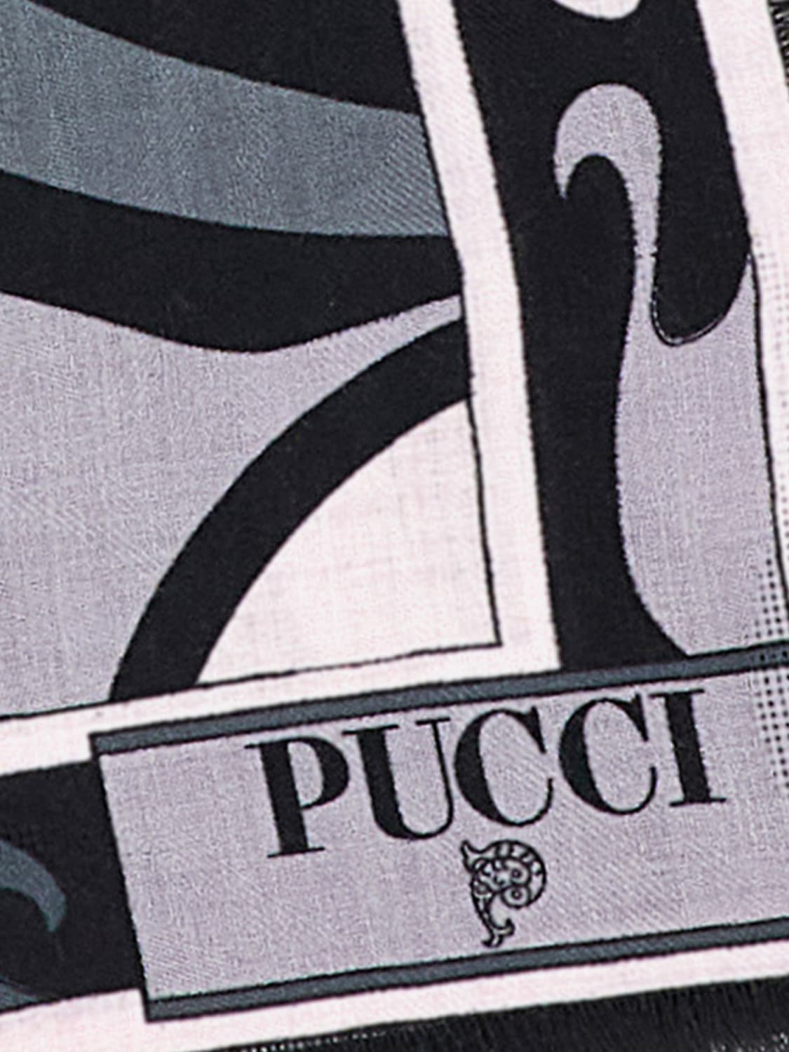 PUCCI SCIARPA: Sciarpa Pucci in seta e lana jacquard , Nero - Img 2