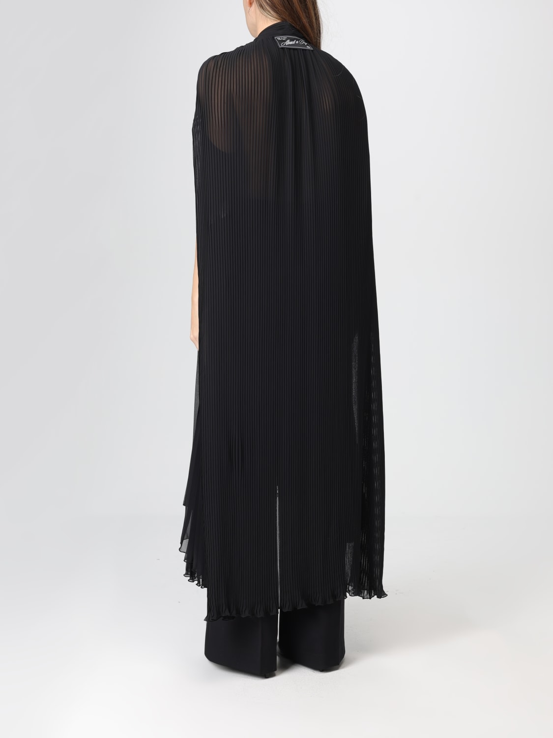 ERIKA CAVALLINI TOP: Blusa Erika Cavallini plissettata in chiffon , Nero - Img 2