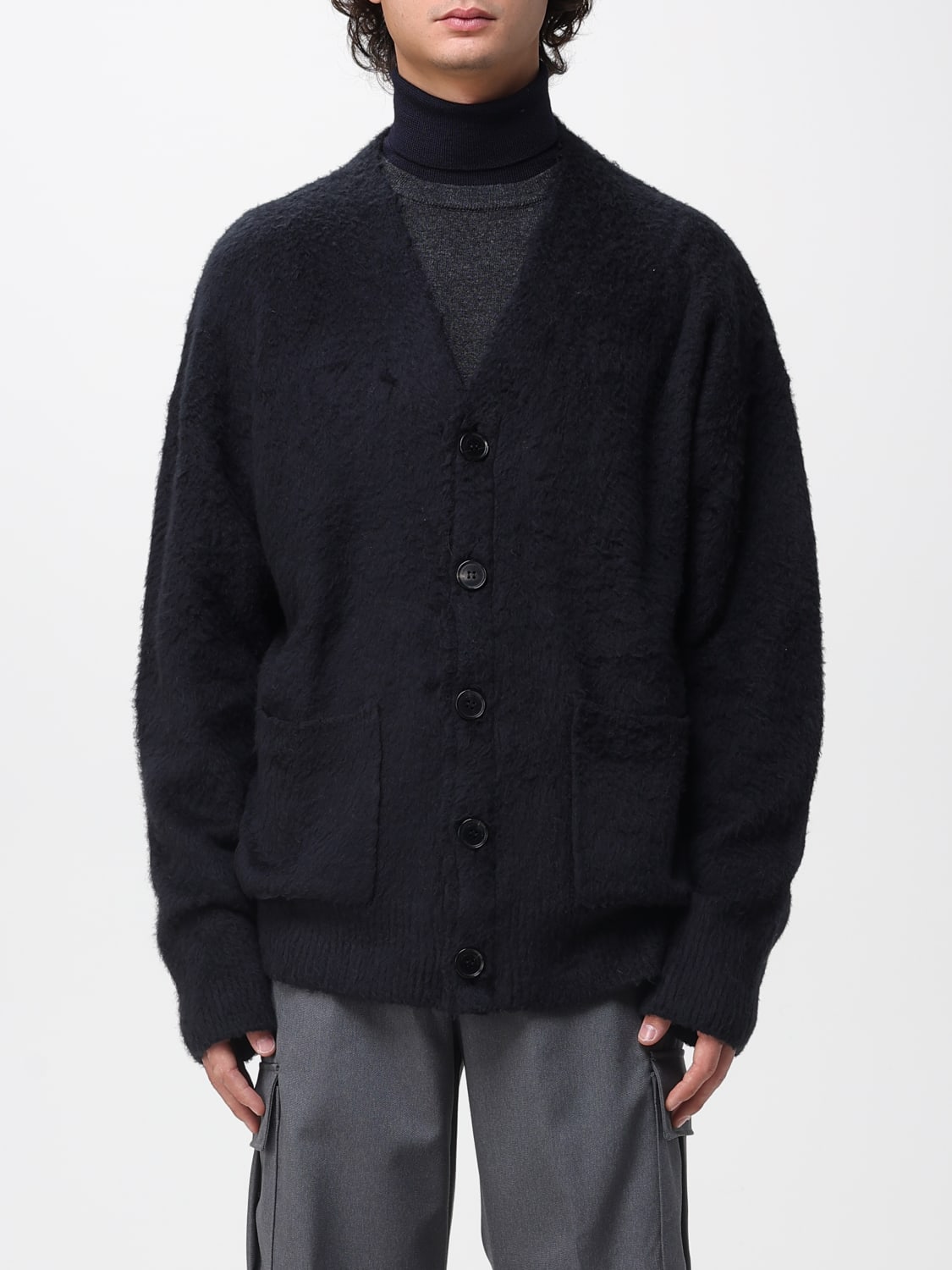 ROBERTO COLLINA SWEATER: Cardigan men Roberto Collina, Black - Img 1