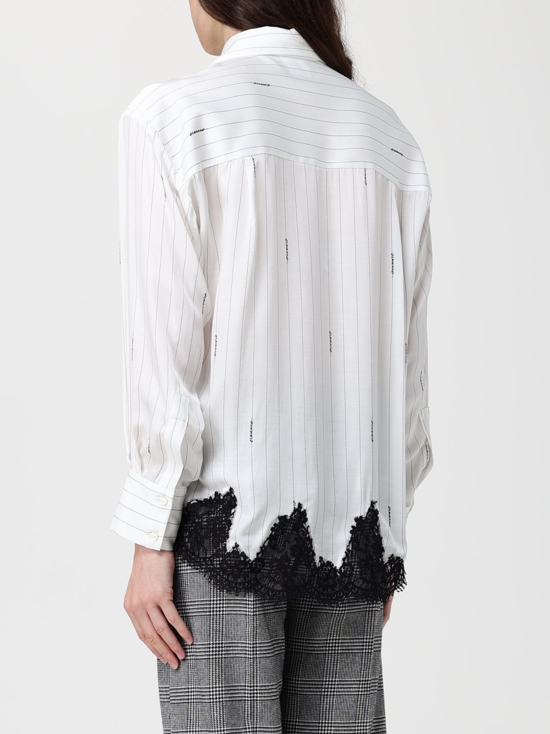 ERMANNO FIRENZE CAMICIA: Camicia Ermanno Firenze in misto seta con inserti in pizzo , Bianco - Img 3