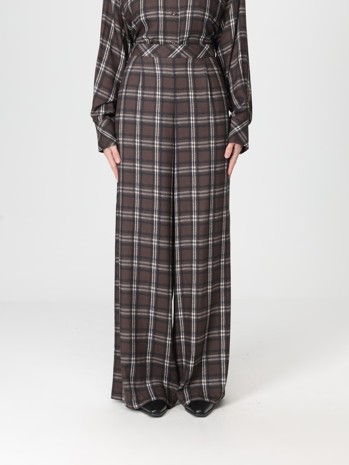 ERMANNO FIRENZE 裤子: 裤子 女士 Ermanno Firenze, 棕色 - Img 1