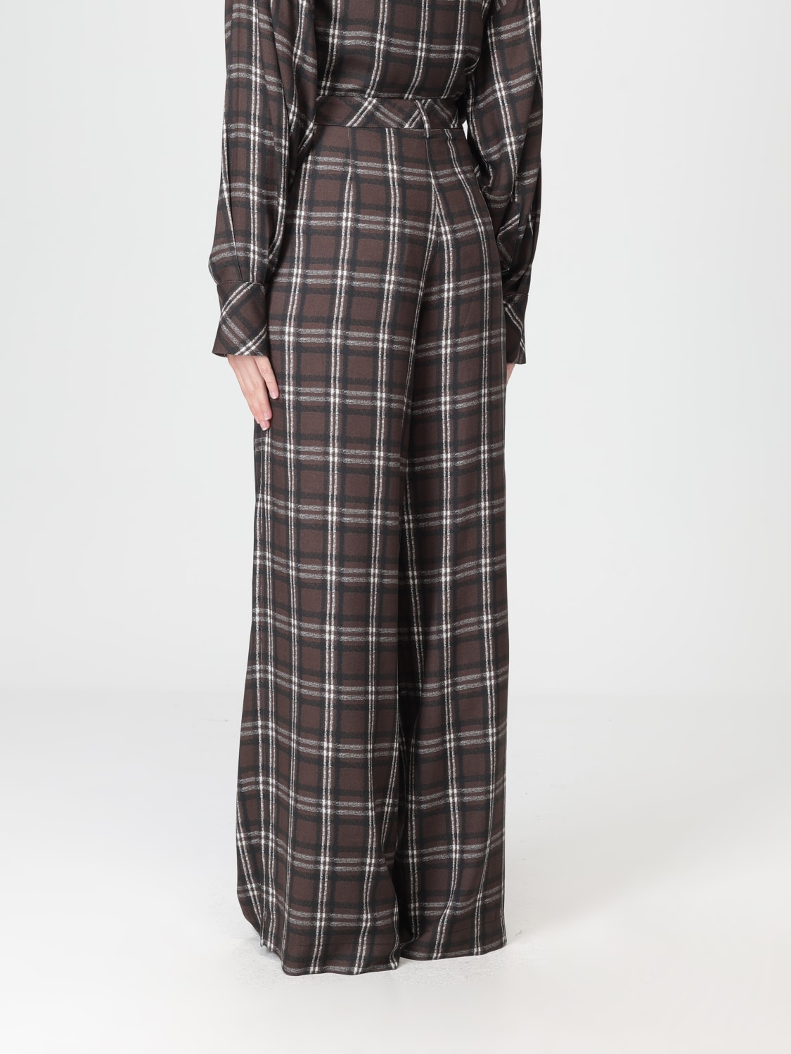 ERMANNO FIRENZE 裤子: 裤子 女士 Ermanno Firenze, 棕色 - Img 3