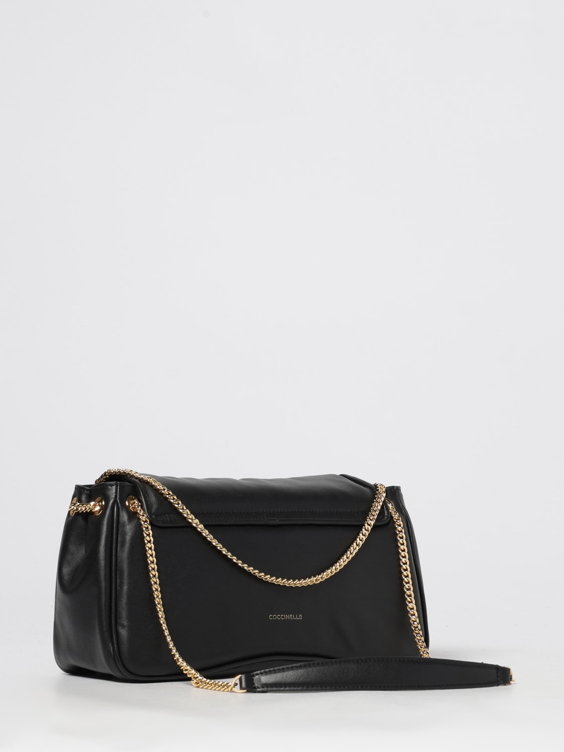 COCCINELLE BORSA A TRACOLLA: Borsa C-Me Fluffy Coccinelle in pelle , Nero - Img 2