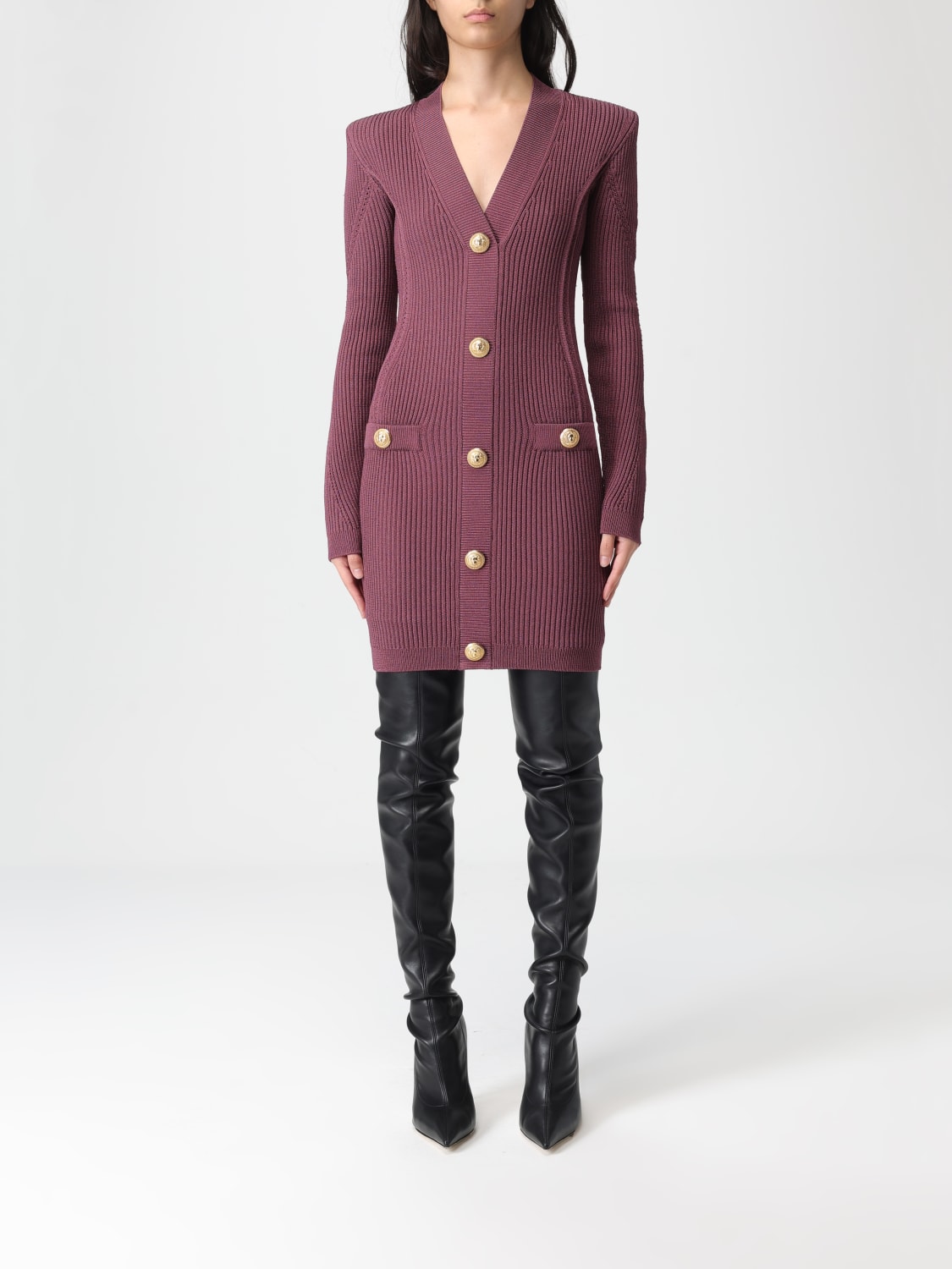 BALMAIN DRESS: Dress woman Balmain, Violet - Img 1