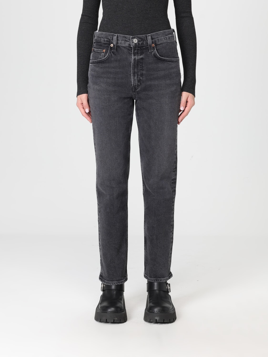 AGOLDE VAQUEROS: Vaqueros mujer Agolde, Negro - Img 1