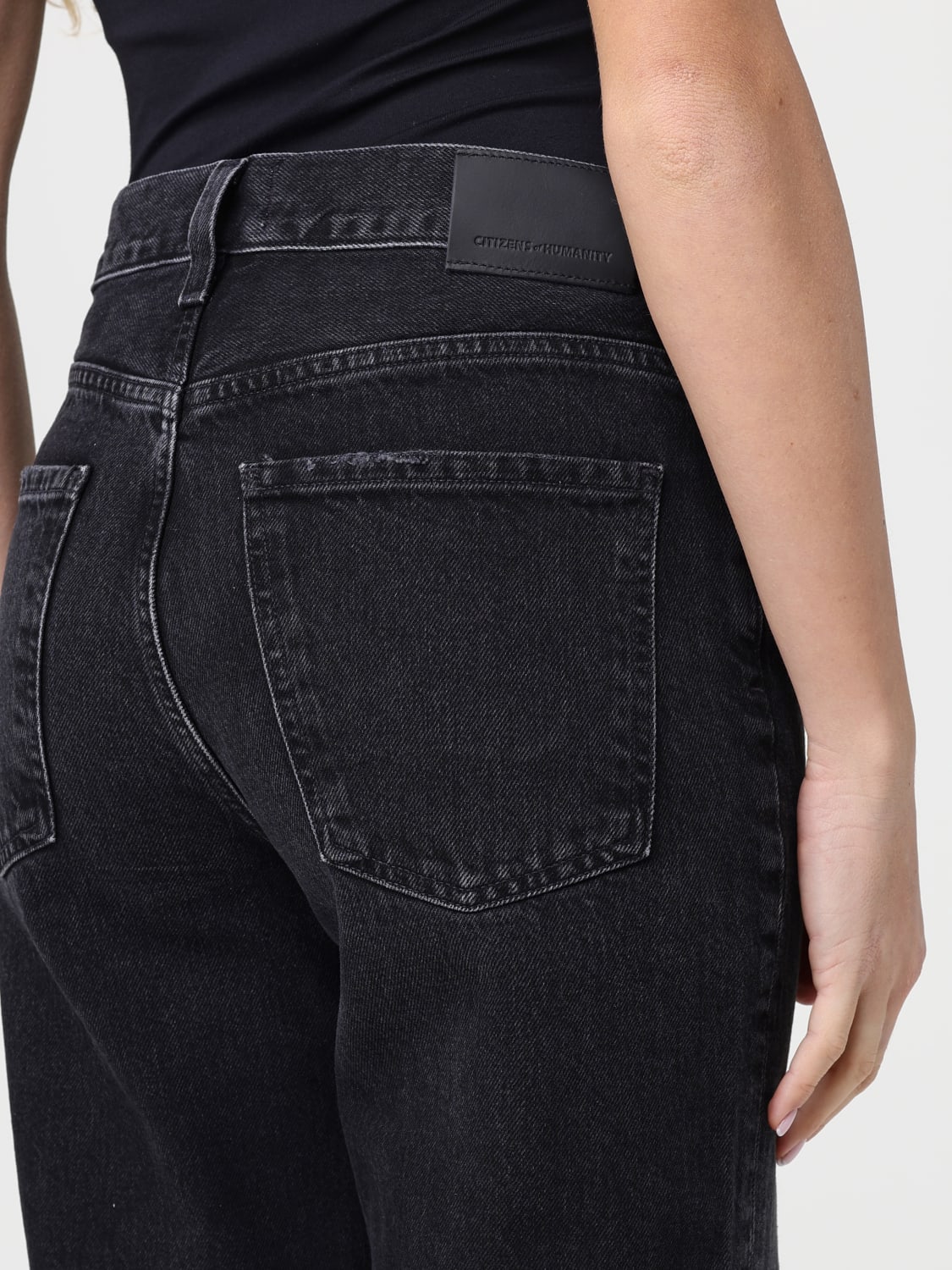 CITIZENS OF HUMANITY JEANS: Jeans wide-leg Citizens Of Humanity in denim , Nero - Img 3