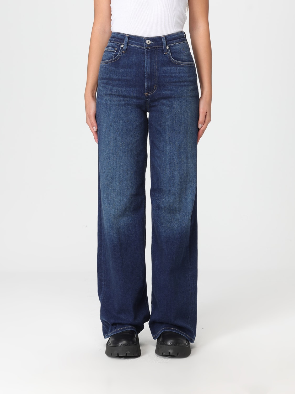 CITIZENS OF HUMANITY JEANS: Jeans a gamba larga Citizens Of Humanity in denim , Indaco - Img 1