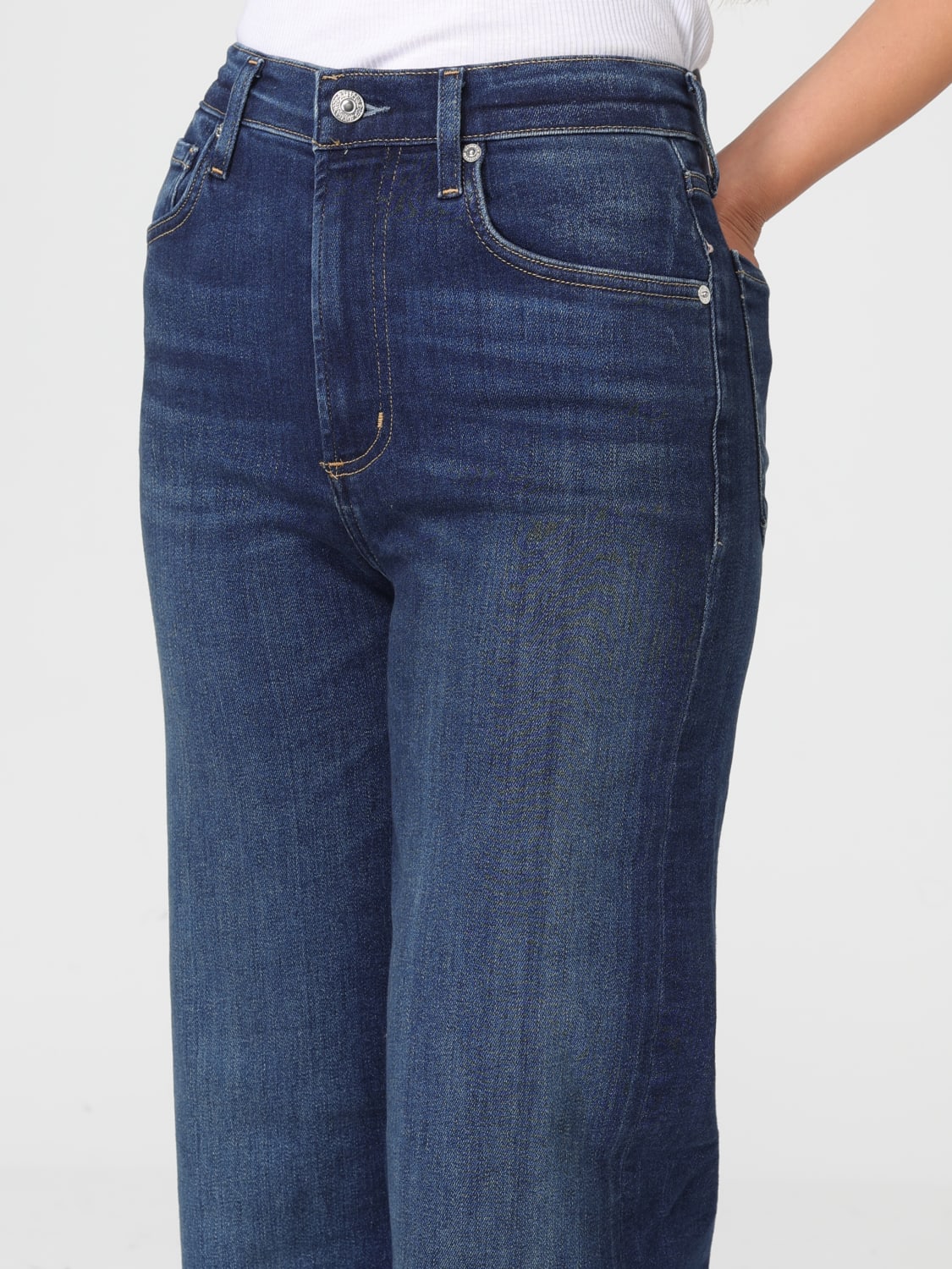 CITIZENS OF HUMANITY JEANS: Jeans a gamba larga Citizens Of Humanity in denim , Indaco - Img 3