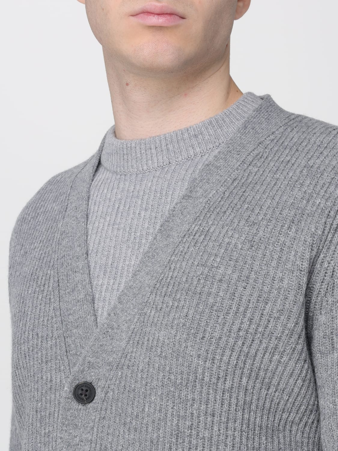 MC2 SAINT BARTH PULL: Cardigan homme Mc2 Saint Barth, Gris - Img 4