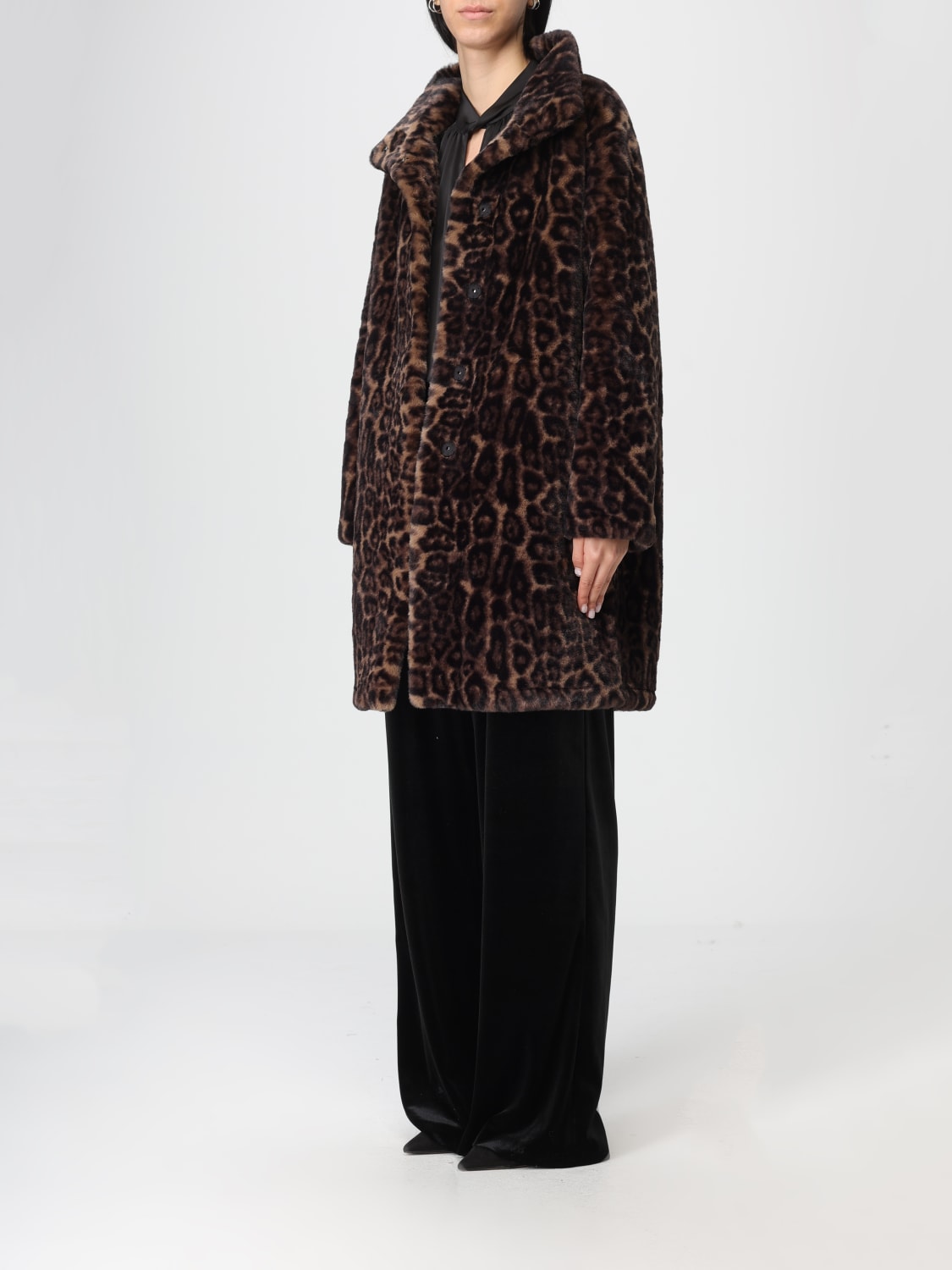 APPARIS FUR COAT: Coat woman Apparis, Brown - Img 3