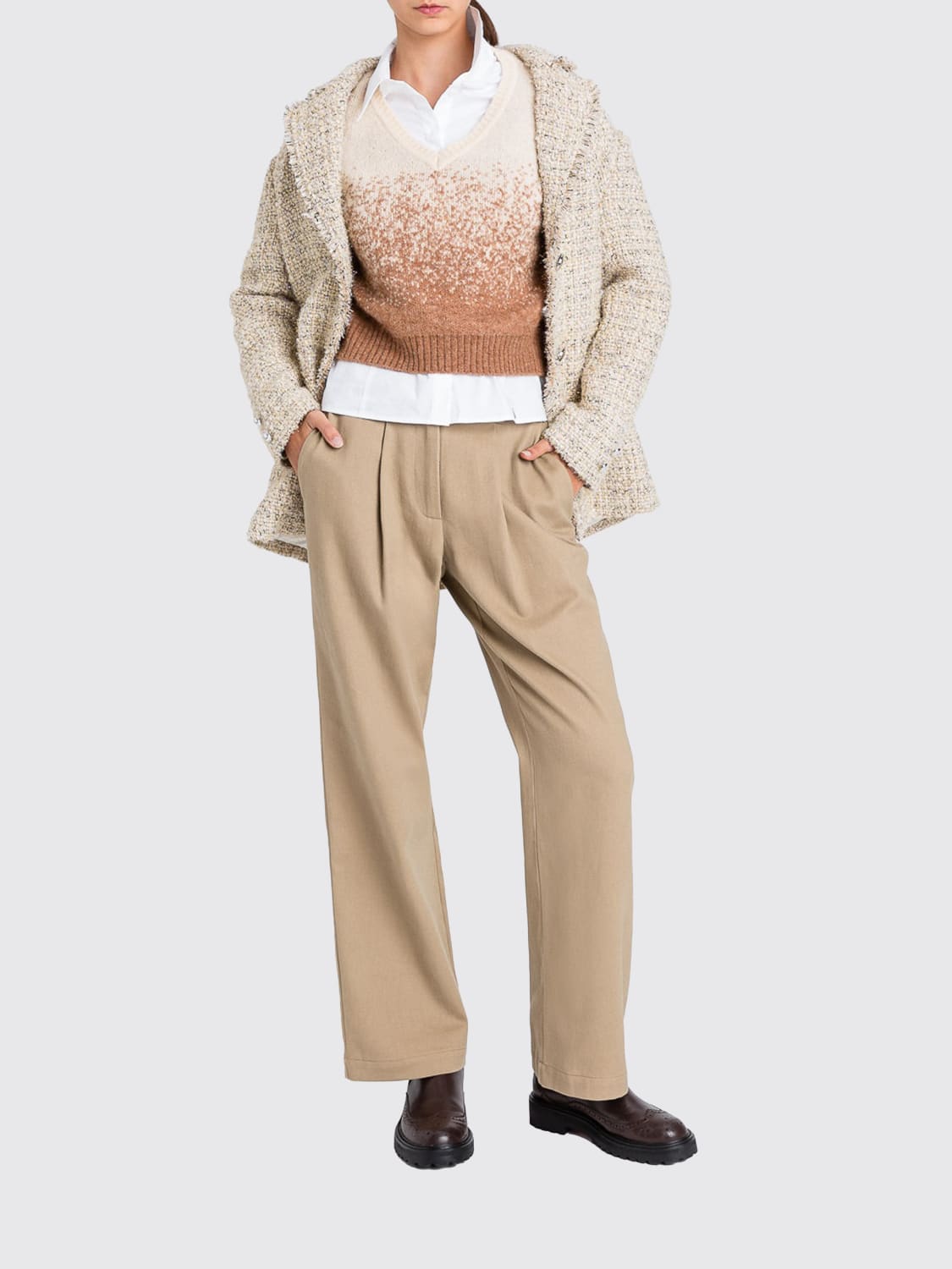 TWINSET ACTITUDE PANTALON: Pantalon femme Twinset Actitude, Chameau - Img 2