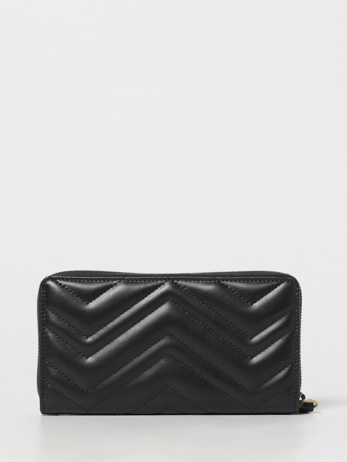 GUCCI PORTAFOGLIO: Portafoglio GG Marmont Gucci in pelle trapuntata chevron , Nero - Img 3