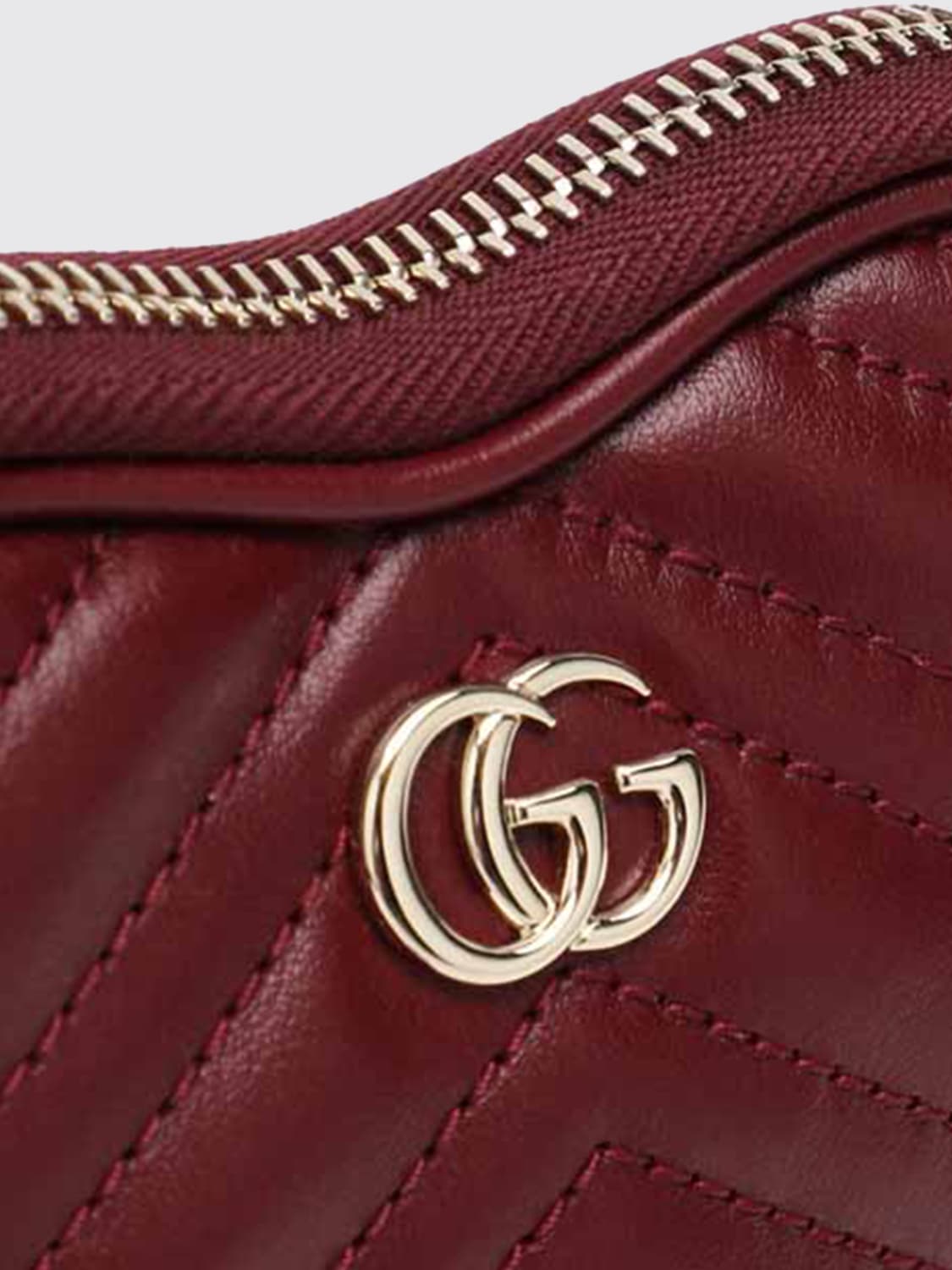 GUCCI BORSA MINI: Borsa GG Marmont a cuore Gucci in pelle trapuntata chevron , Rosso - Img 3