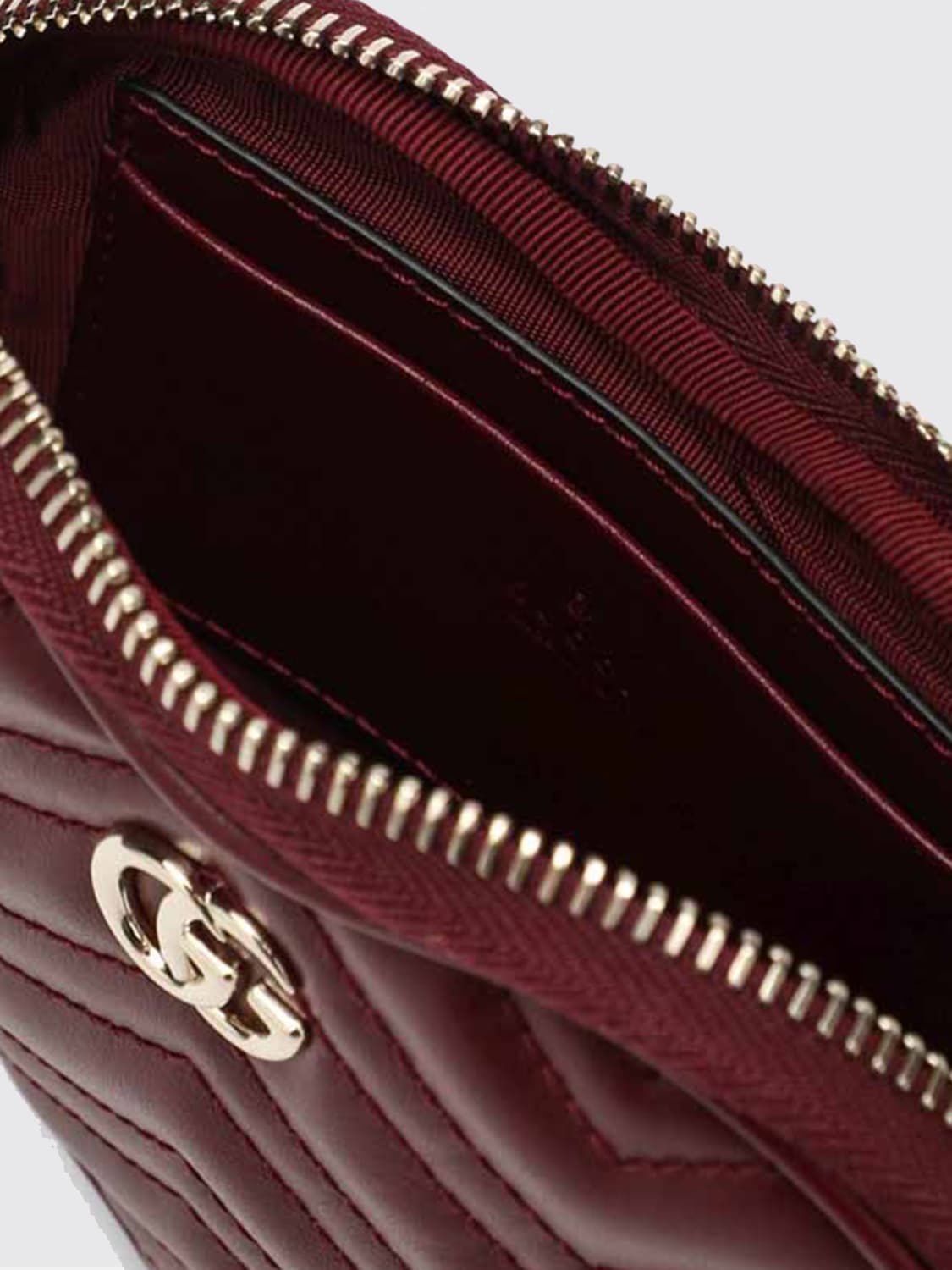 GUCCI BORSA MINI: Borsa GG Marmont a cuore Gucci in pelle trapuntata chevron , Rosso - Img 4