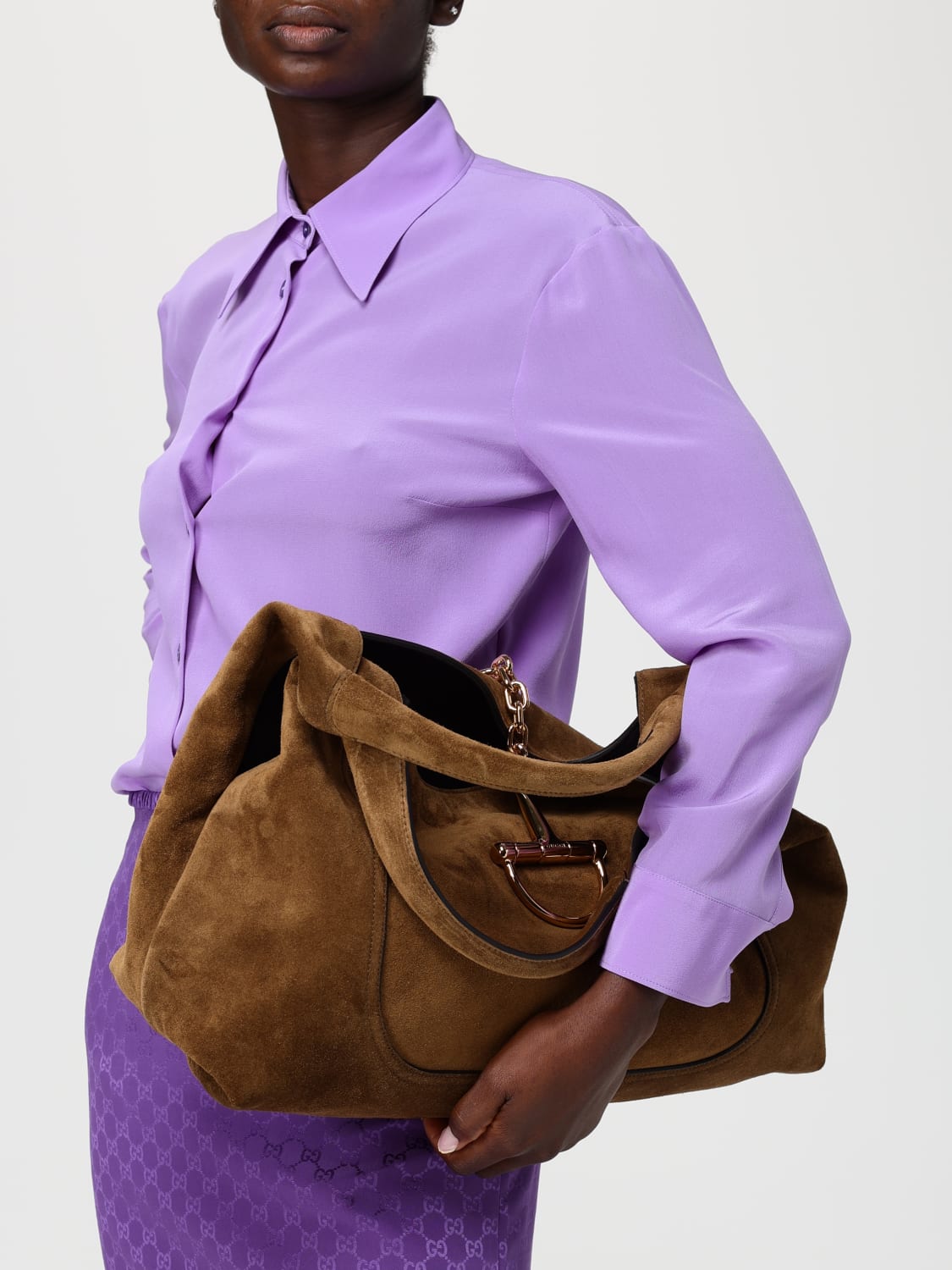 GUCCI BOLSO DE HOMBRO: Bolso de hombro mujer Gucci, Marrón - Img 2