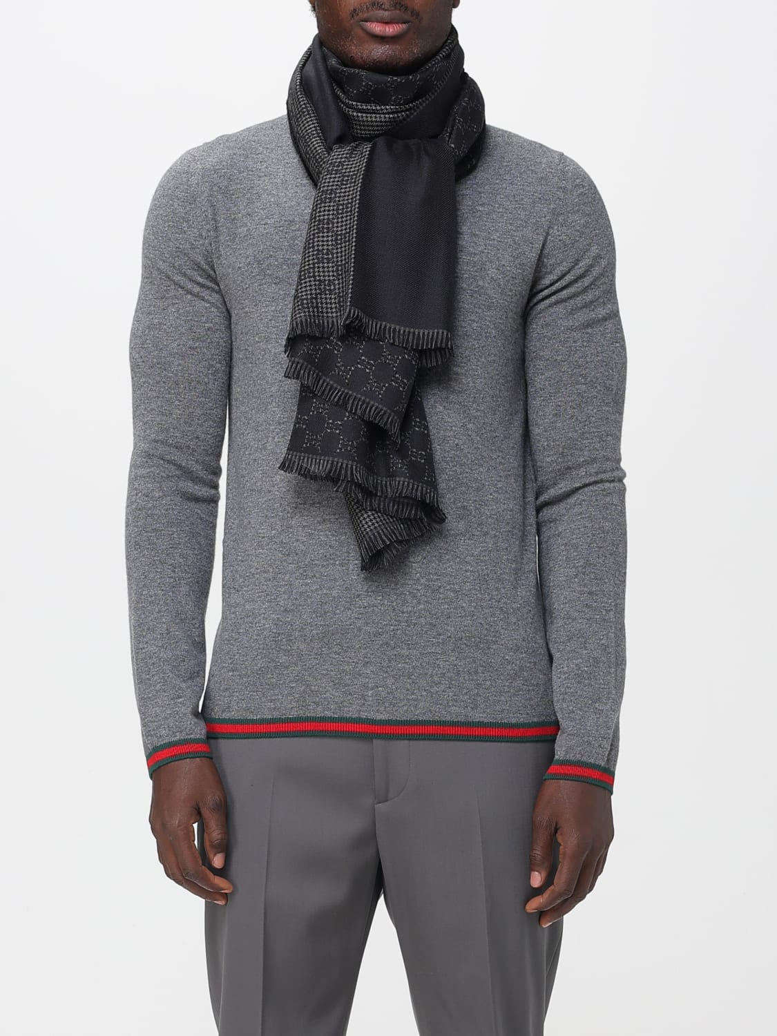 GUCCI SCARF: Scarf men Gucci, Black - Img 2