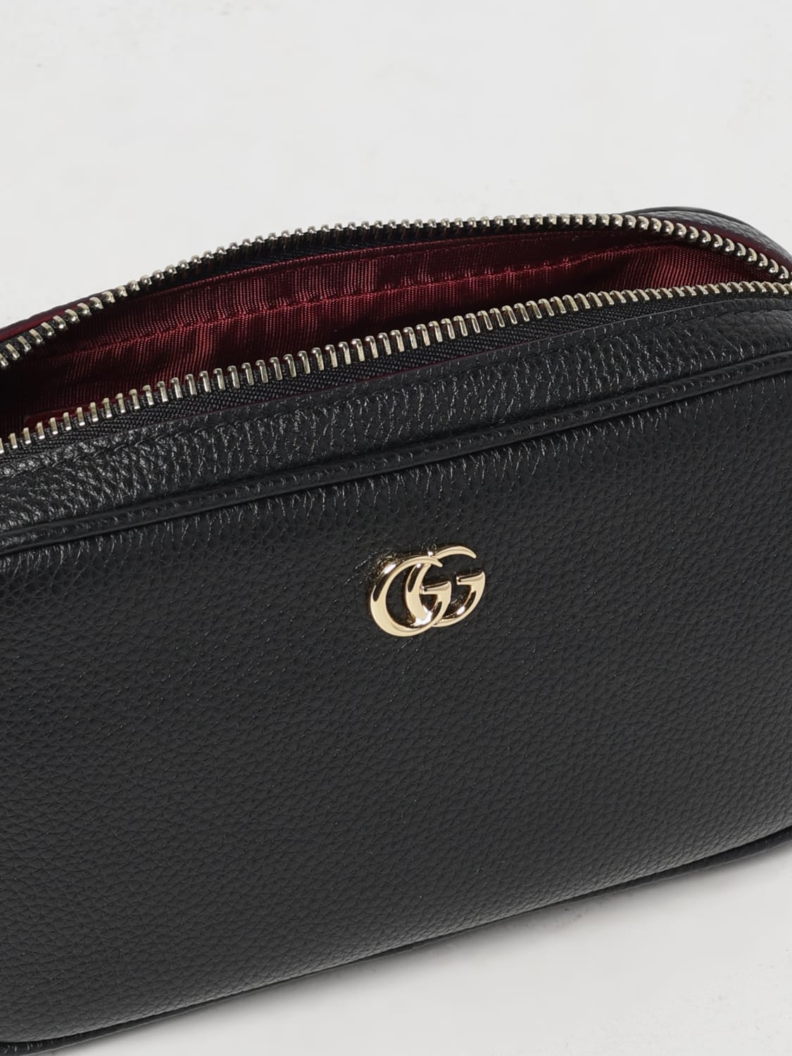 GUCCI BORSA MINI: Borsa Mini Camera Bag GG Marmont Gucci in pelle a grana , Nero - Img 5