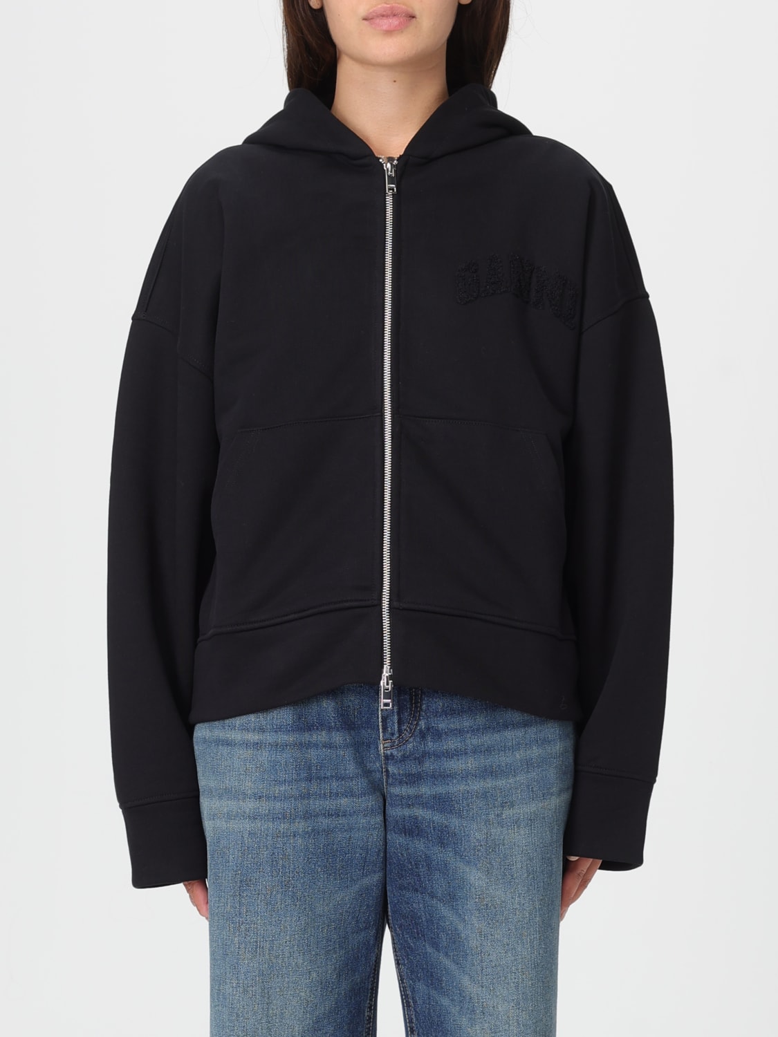 GANNI SWEATSHIRT: Sweatshirt woman Ganni, Black - Img 1