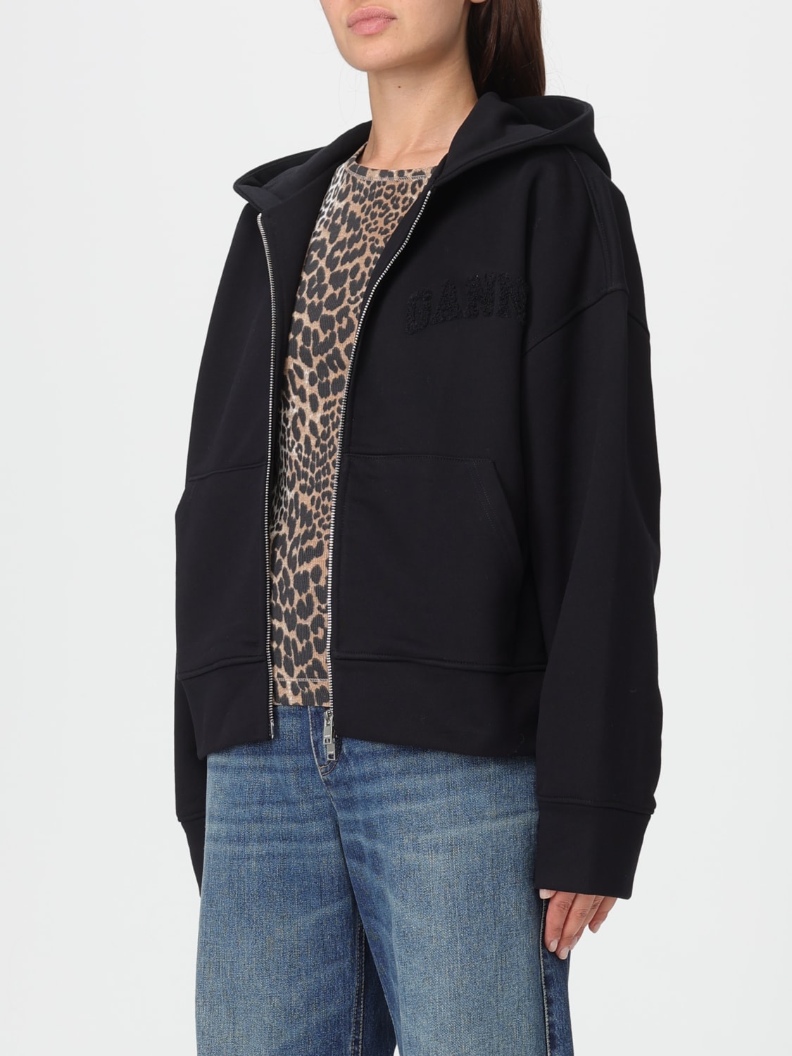 GANNI SWEATSHIRT: Sweatshirt woman Ganni, Black - Img 3