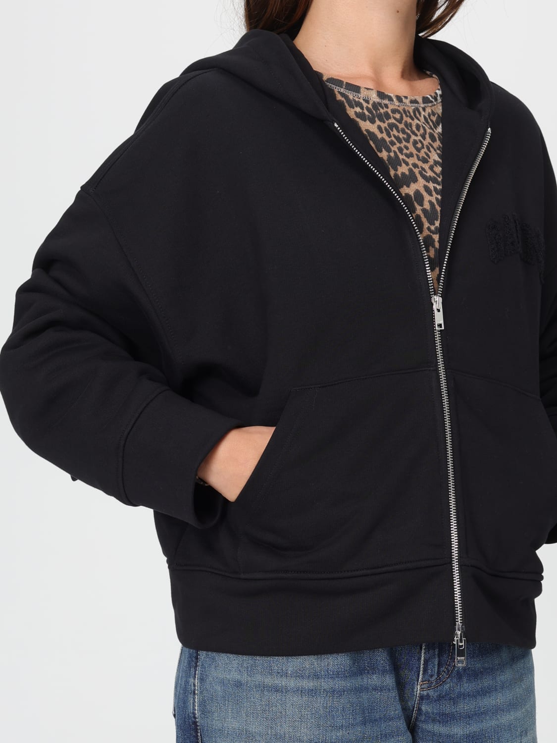 GANNI SWEATSHIRT: Sweatshirt woman Ganni, Black - Img 4